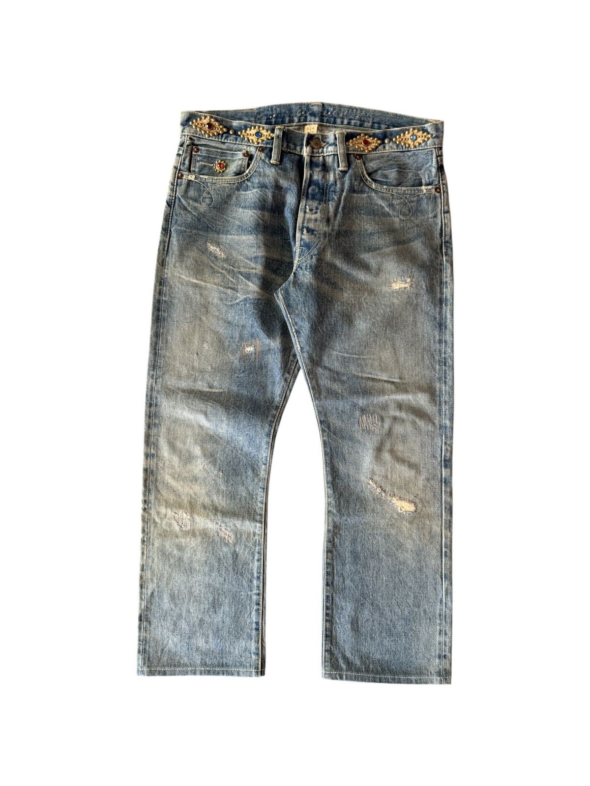 Ralph Lauren 2006 RRL 1/1 Moonshine Wash Lapidary Gemstone Selvedge Denim Size US 35 - 2 Thumbnail