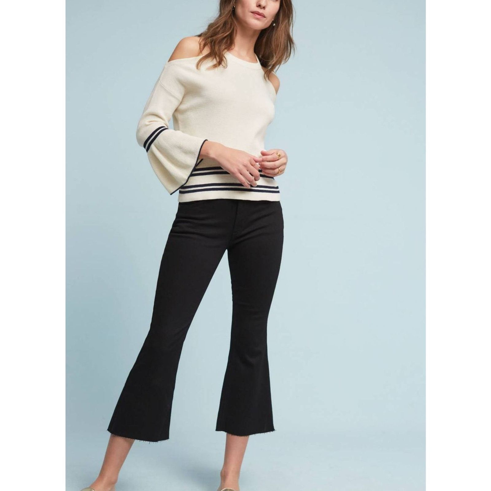 Anthropologie New Anthropologie Leandre Open-Shoulder Flutter Long Sleeve Size XS / US 0-2 / IT 36-38 - 2 Thumbnail