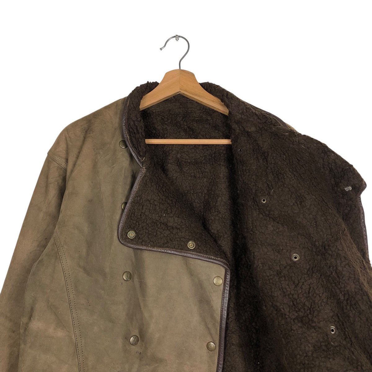 Japanese Brand 📌 Biker Leather Jacket Double Collar Shearling Issey Miyake Size US M / EU 48-50 / 2 - 13 Thumbnail