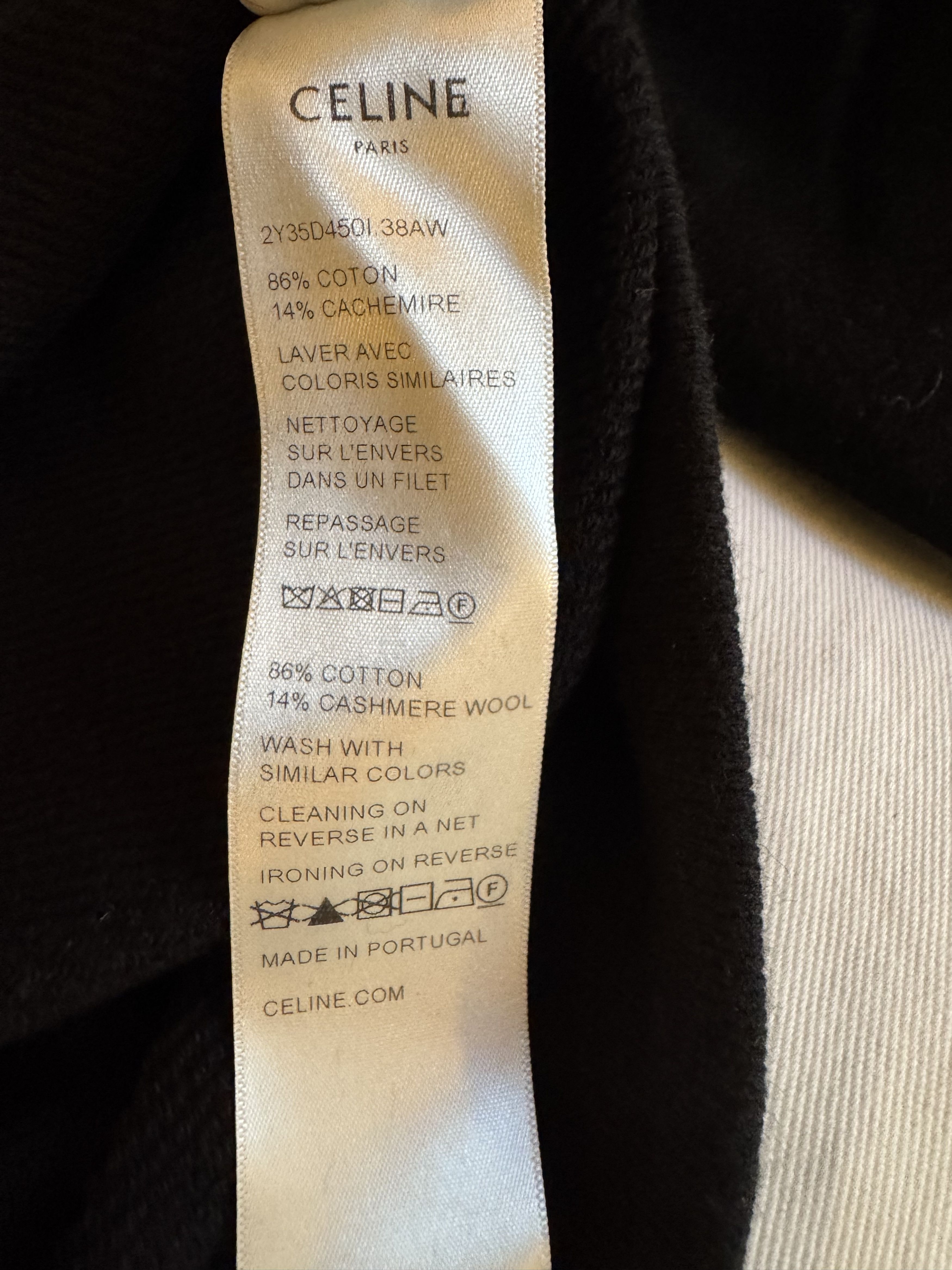 Celine × Hedi Slimane TRIOMPHE LOOSE HOODIE IN CASHMERE COTTON Size US M / EU 48-50 / 2 - 9 Thumbnail