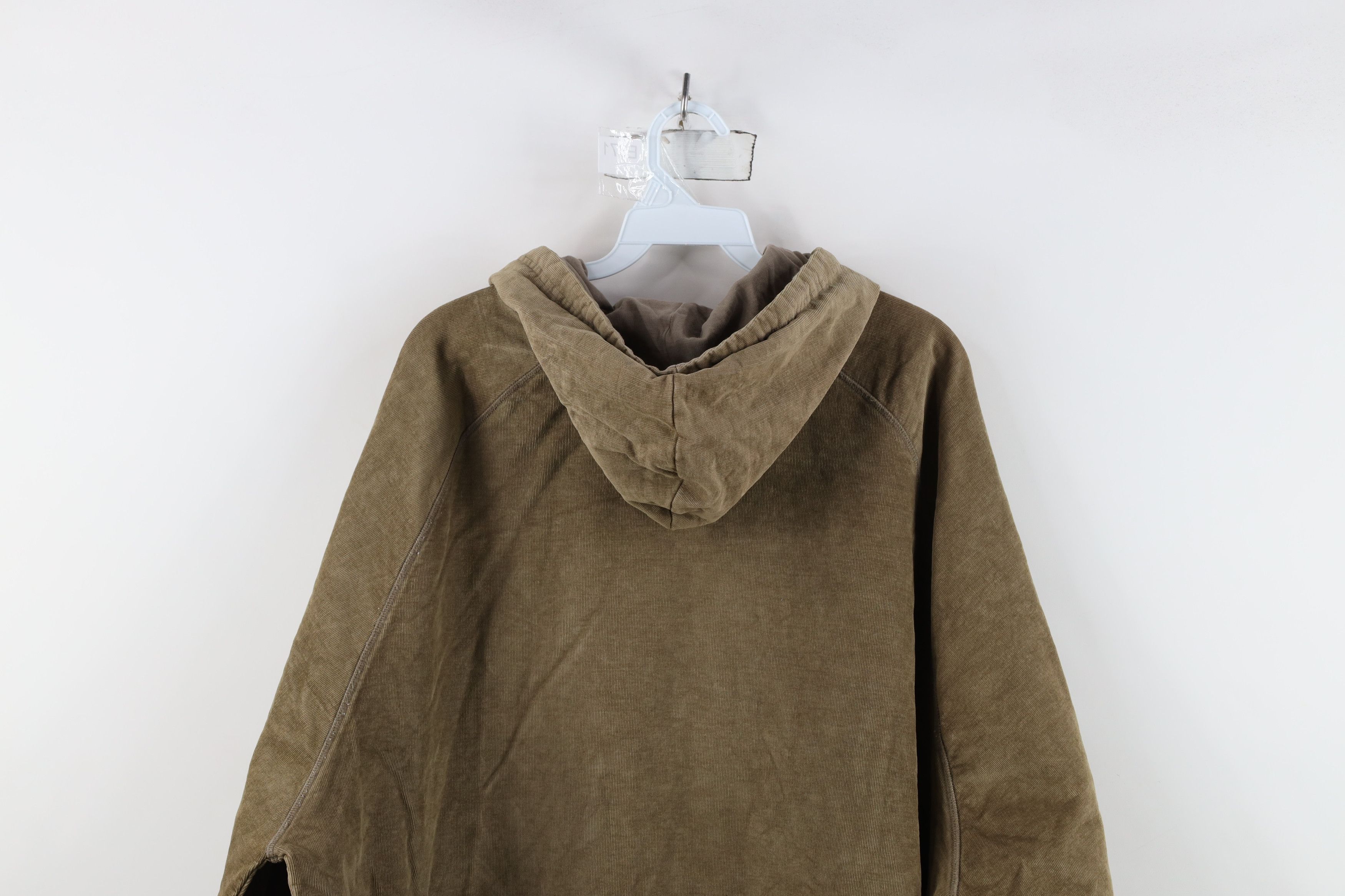 Vintage Vintage 90s Y2K Streetwear Heavyweight Corduroy Hoodie Beige Size US XXL / EU 58 / 5 - 13 Thumbnail