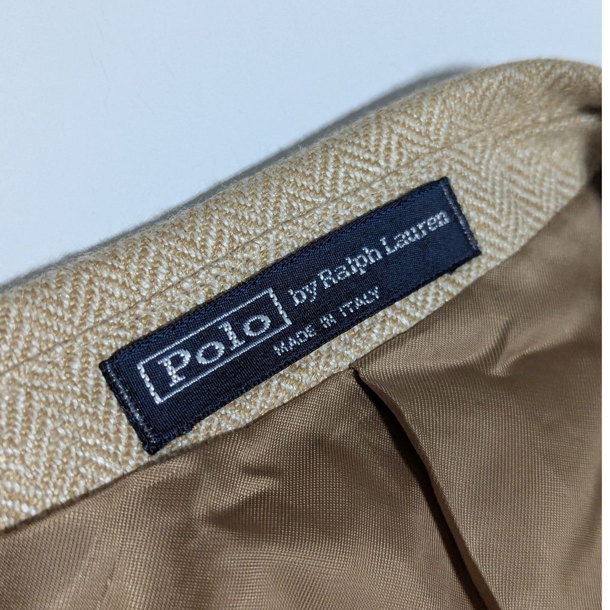 Polo Ralph Lauren × Ralph Lauren × Vintage Vintage Polo Ralph Lauren Silk Flax Blazer Suit Jacket Tan Size 44R - 5 Thumbnail