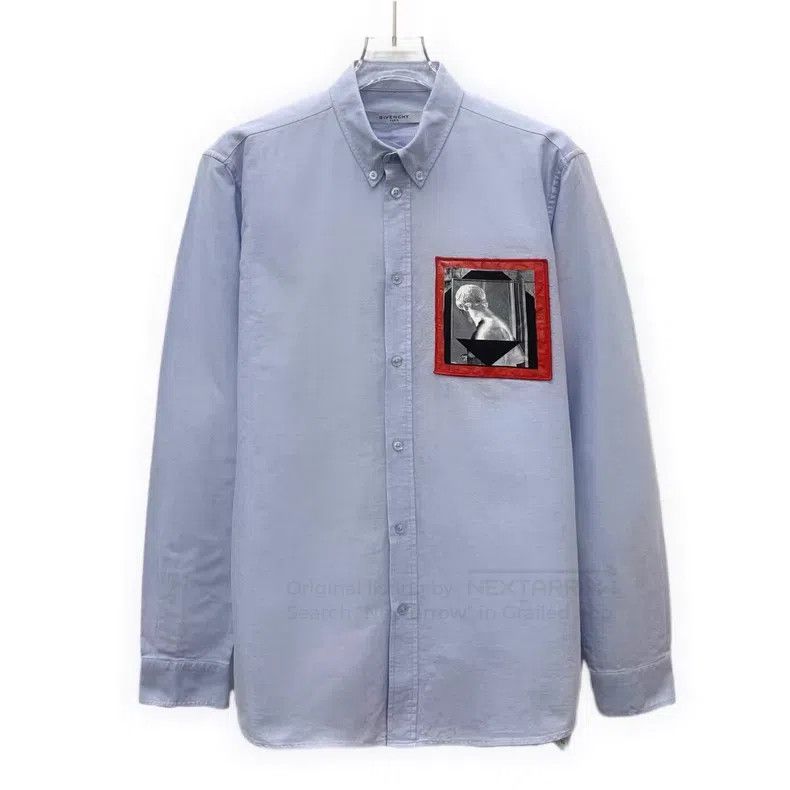 Givenchy Givenchy Blue Pattern Design Cotton Long-Sleeve Shirt Size XS / US 0-2 / IT 36-38 - 1 Thumbnail