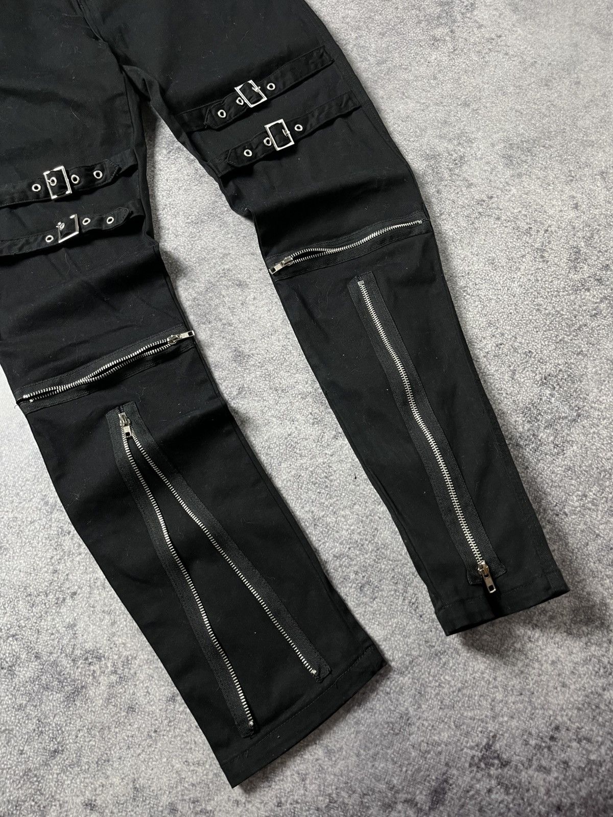 Hedi Slimane 🔥PUNK HEDI SLIMANE VIBE BONDAGE GOTHIC ZIPPER SLIM PANTS Size US 32 / EU 48 - 3 Thumbnail