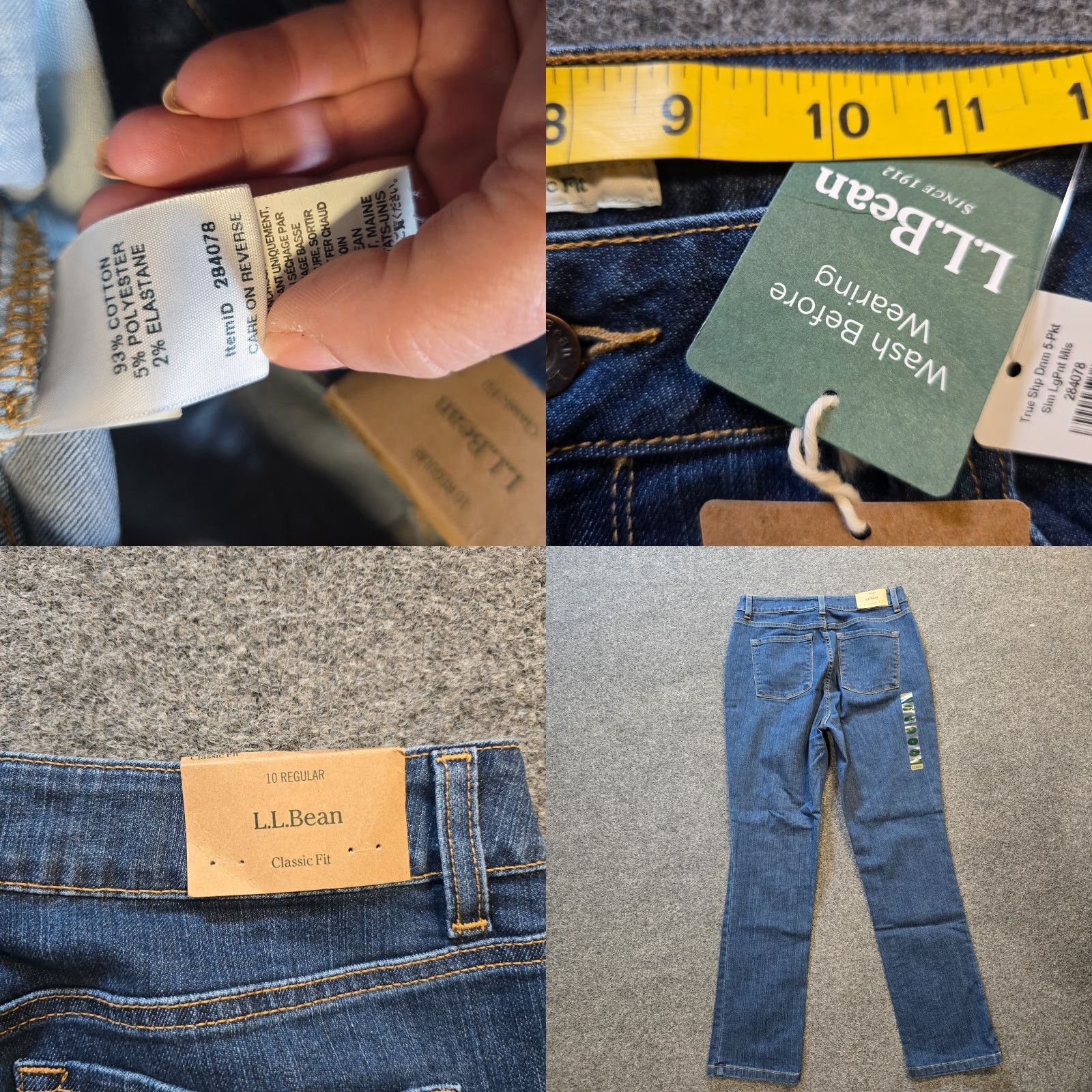 Vintage LL Bean Jeans Womens Size 10 Blue Classic Fit Tapered Stretch Mid Rise Capsule Jeans Size 32" / US 10 / IT 46 - 8 Thumbnail