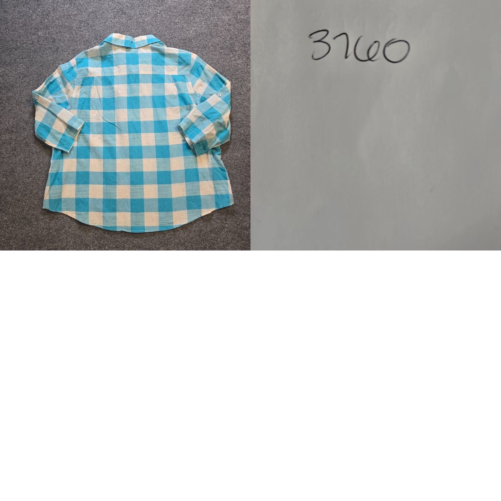 Vintage Foxcroft Top Womens Size 20W Blue Plaid Button 3/4 Sleeve Classic Casual Blouse Ladies Size 3XL / US 20-22 - 8 Thumbnail