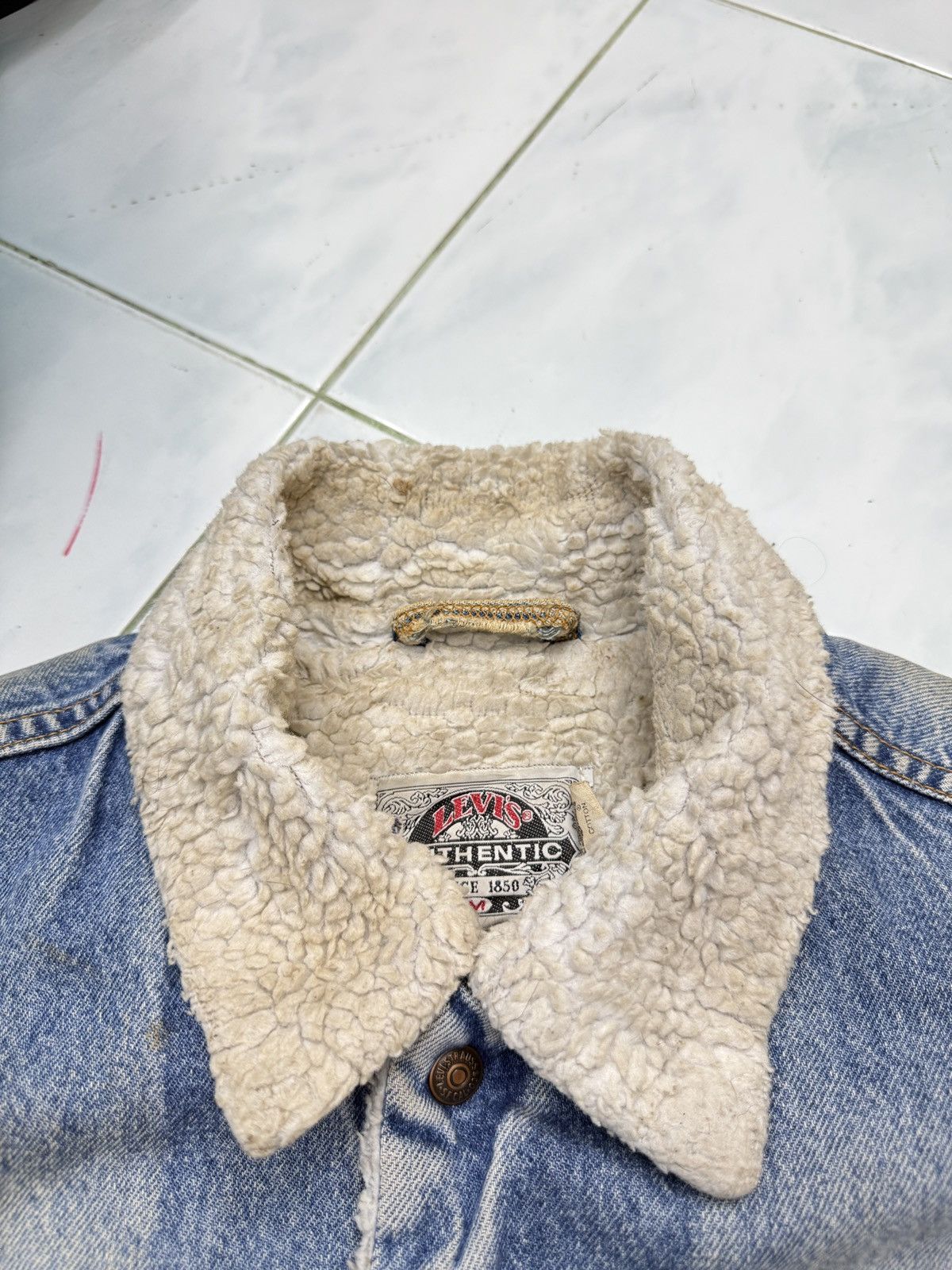 Levi's 🔥🔥💥STEALS VTG LEVIS SHERPA DISTRESSED JACKET Size US M / EU 48-50 / 2 - 21 Thumbnail