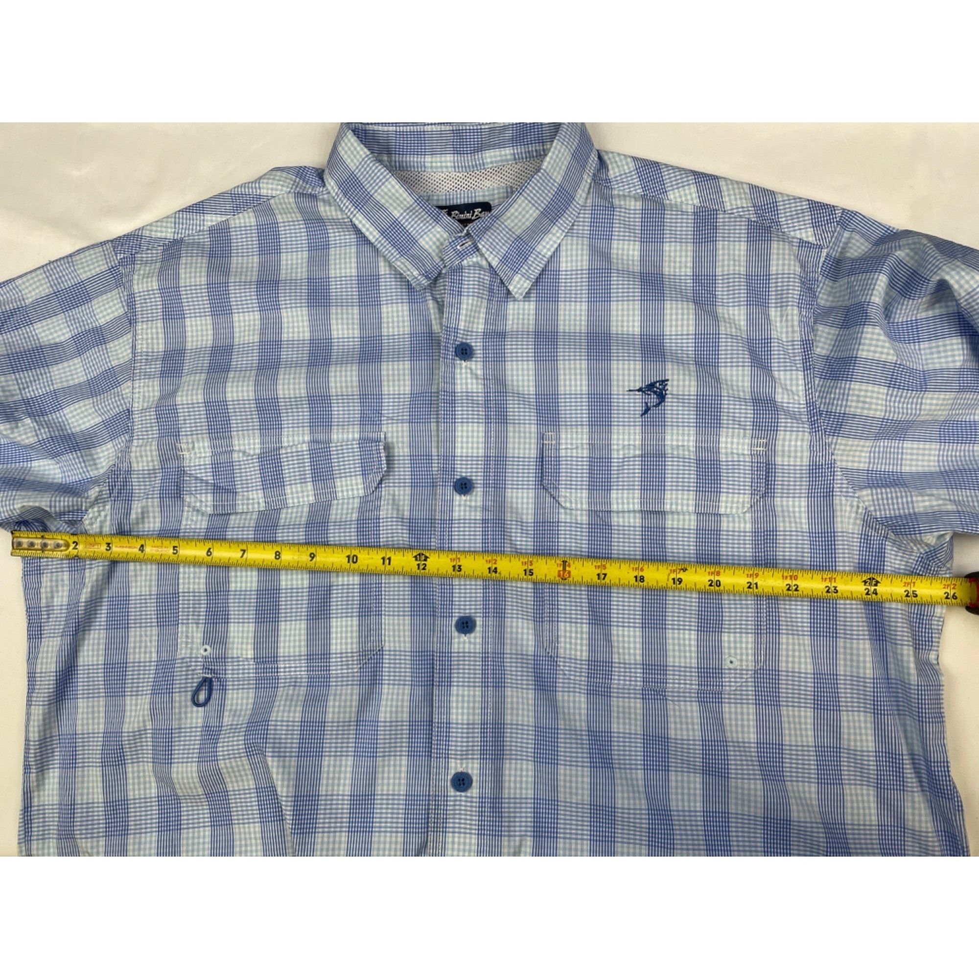 Other Bimini Bay Men's Blue Checkered Button Up/Short Sleeve Shirt Size US XL / EU 56 / 4 - 7 Thumbnail