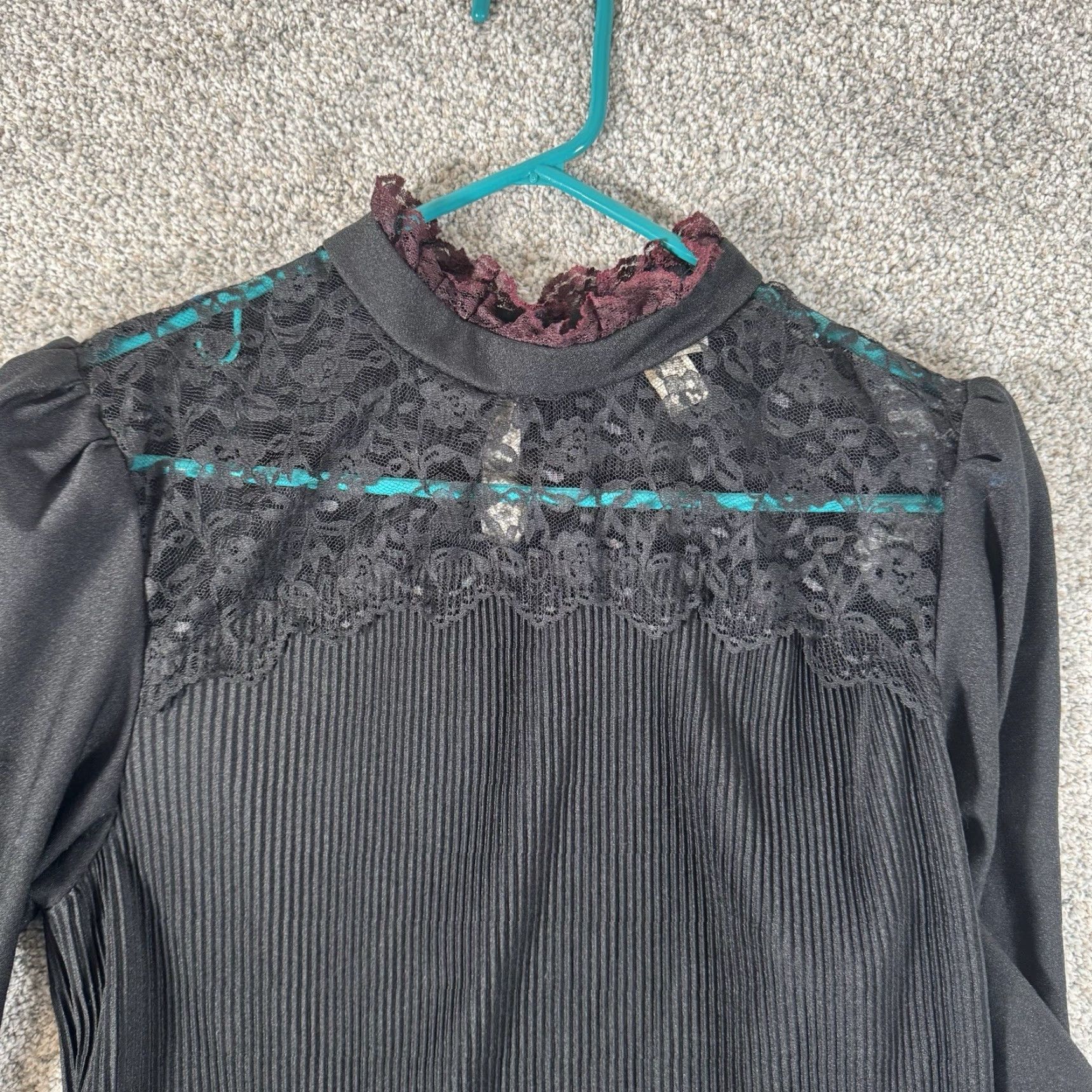 Vintage VINTAGE 80s Blouse L Black Gothic 90s Tunic Long Sleeve Women Coquette Witchy Evening Casual Party/Cocktail Dressy Shirt Mens? Size L / US 10 / IT 46 - 7 Thumbnail