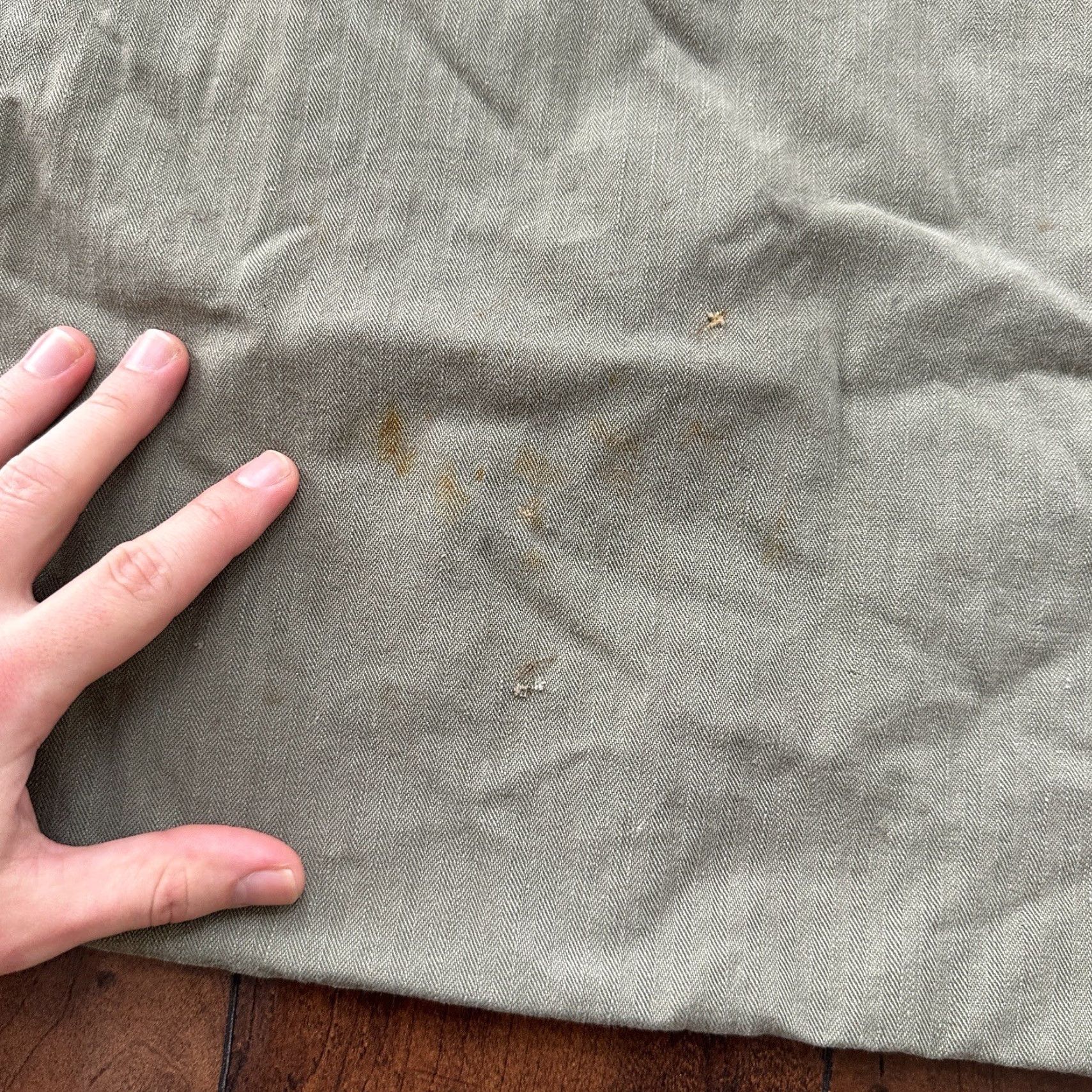 Vintage VTG WWII HBT Garment Laundry Bag Military Denim 1940s 40s 50s Stencil Green Canvas Bag Size ONE SIZE - 7 Thumbnail