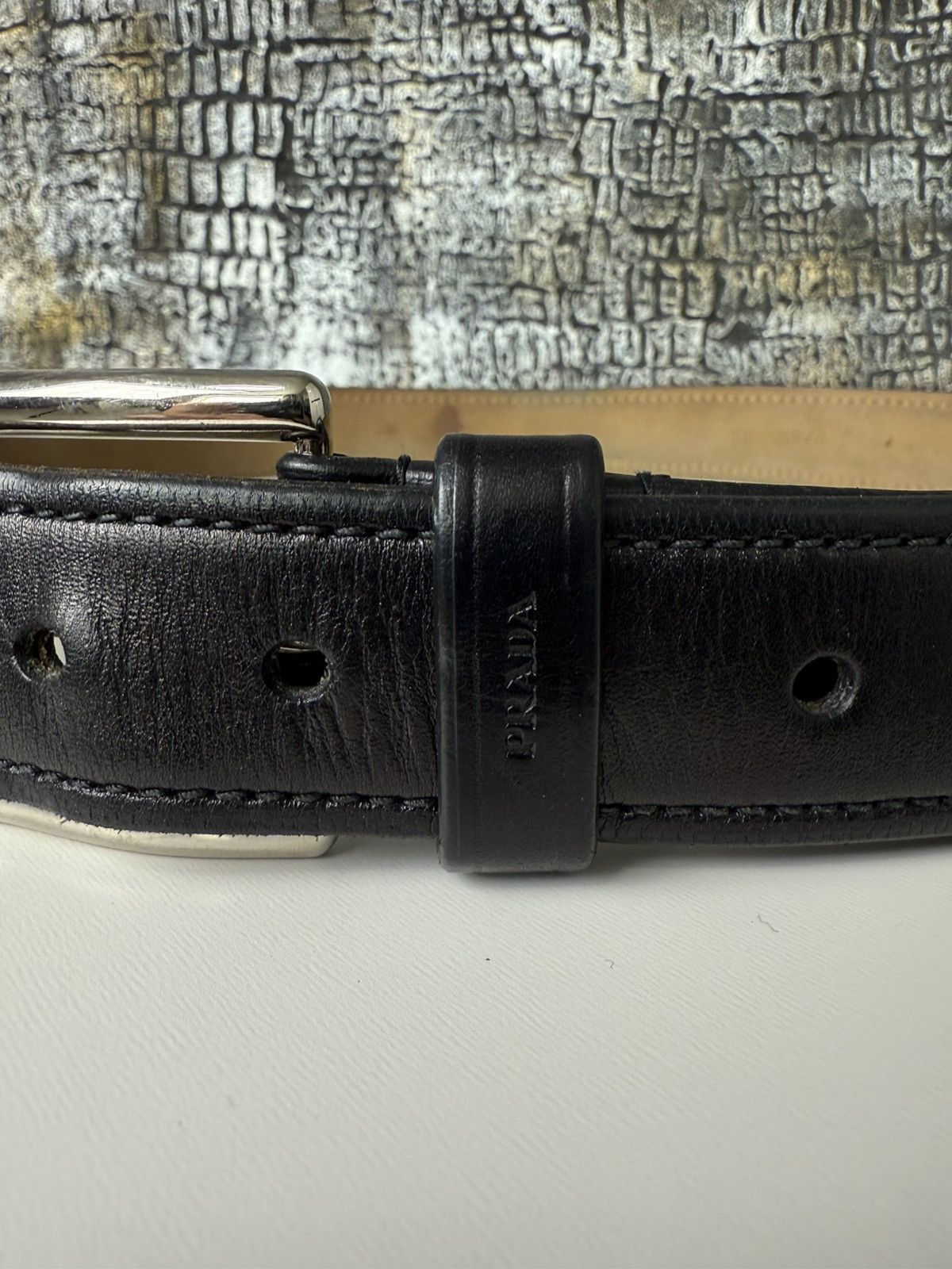 Prada Prada Belt Leather Black Size ONE SIZE - 3 Thumbnail