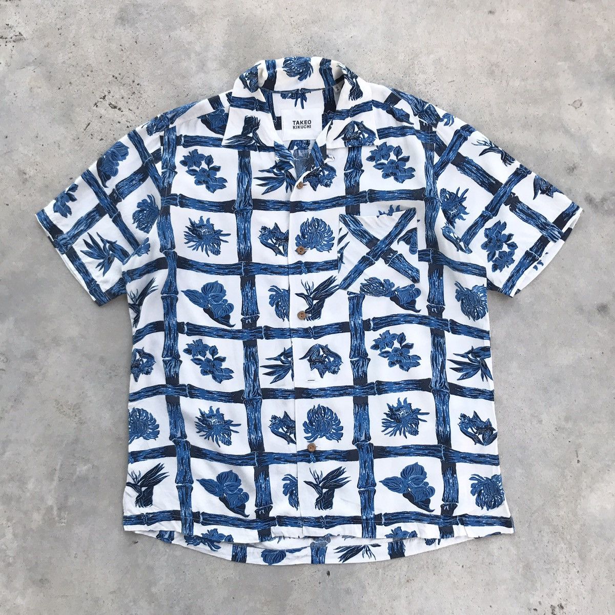 Takeo Kikuchi 2000's Takeo Kikuchi Hawaii Flowers Surf Collar Shirt Size US M / EU 48-50 / 2 - 1 Thumbnail