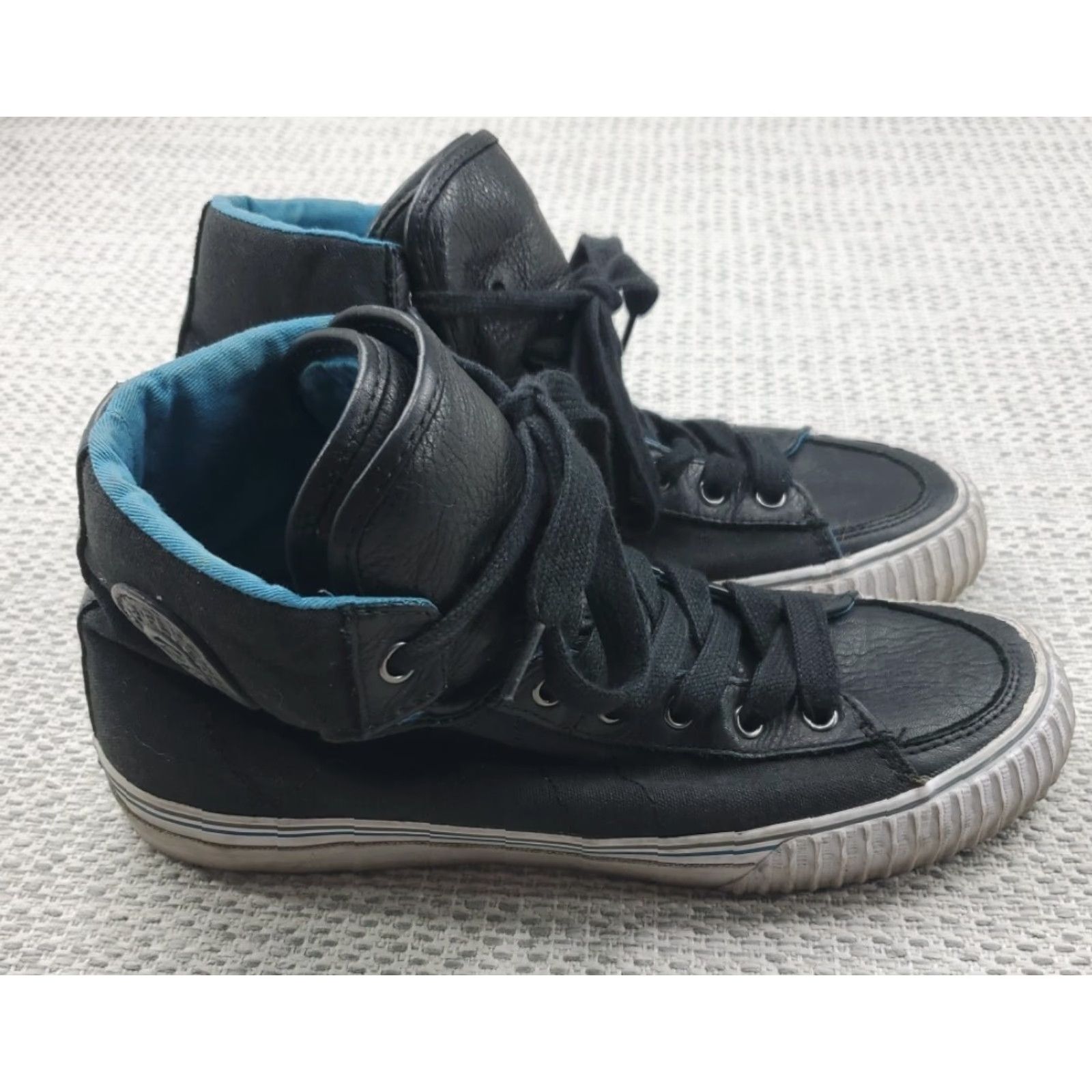 Vintage PF Flyers Sandlot High Top Leather Canvas Shoes Black Mens 9 Womens 10.5 Sneakers Casual Shoes Sneaker Logo Retro Sports | Unisex Adults Size M / US 6-8 / IT 42-44 - 4 Thumbnail