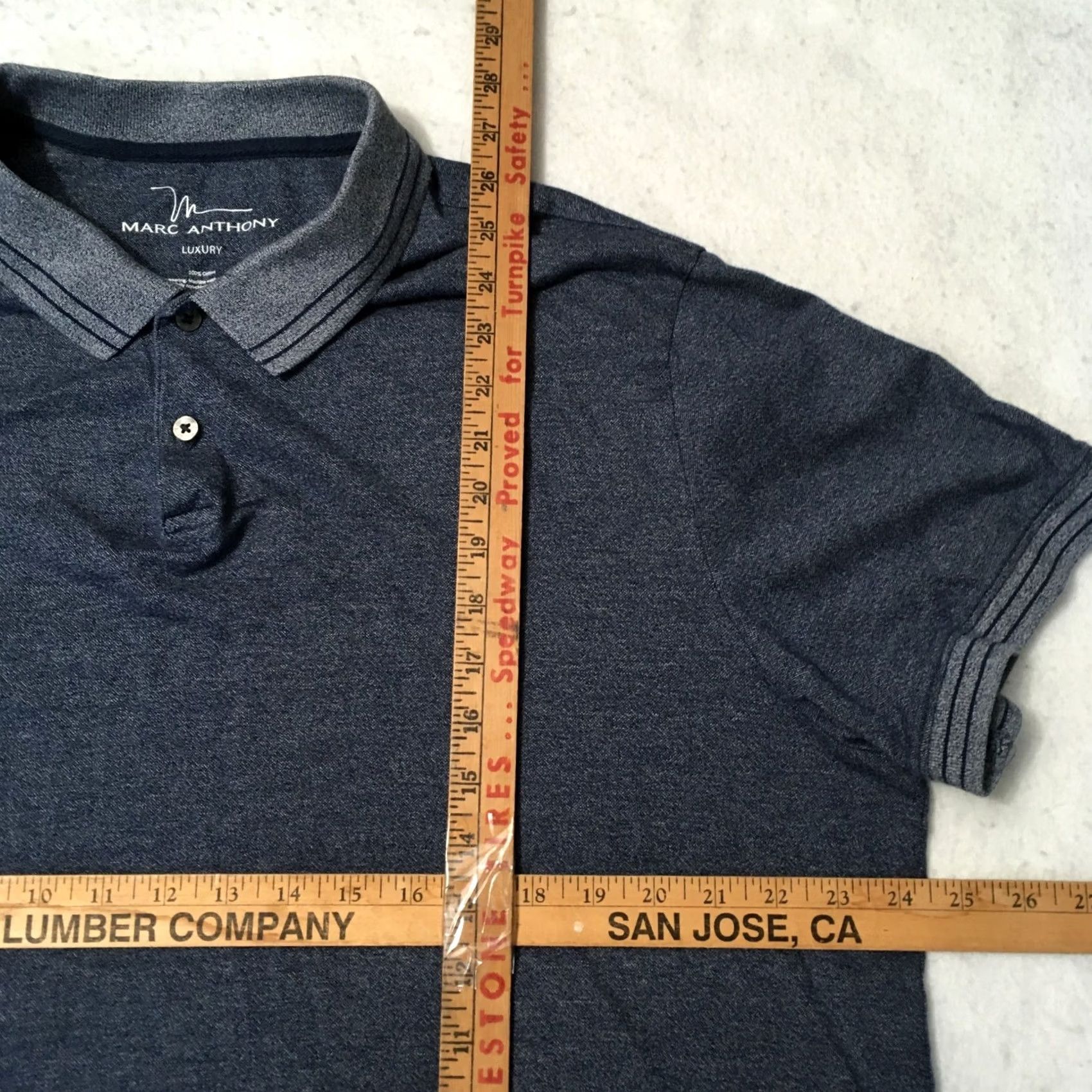 Vintage Marc Anthony Polo Shirt Men’s Size XXL Blue Luxury Short Sleeves Size US XXL / EU 58 / 5 - 3 Thumbnail