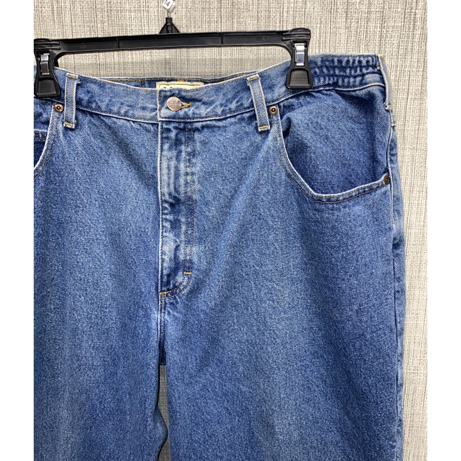 Vintage LL Bean Jeans Mens 40 x 30 Denim Blue Plaid Lined Regular Cotton Mens Size US 40 / EU 56 - 2 Thumbnail