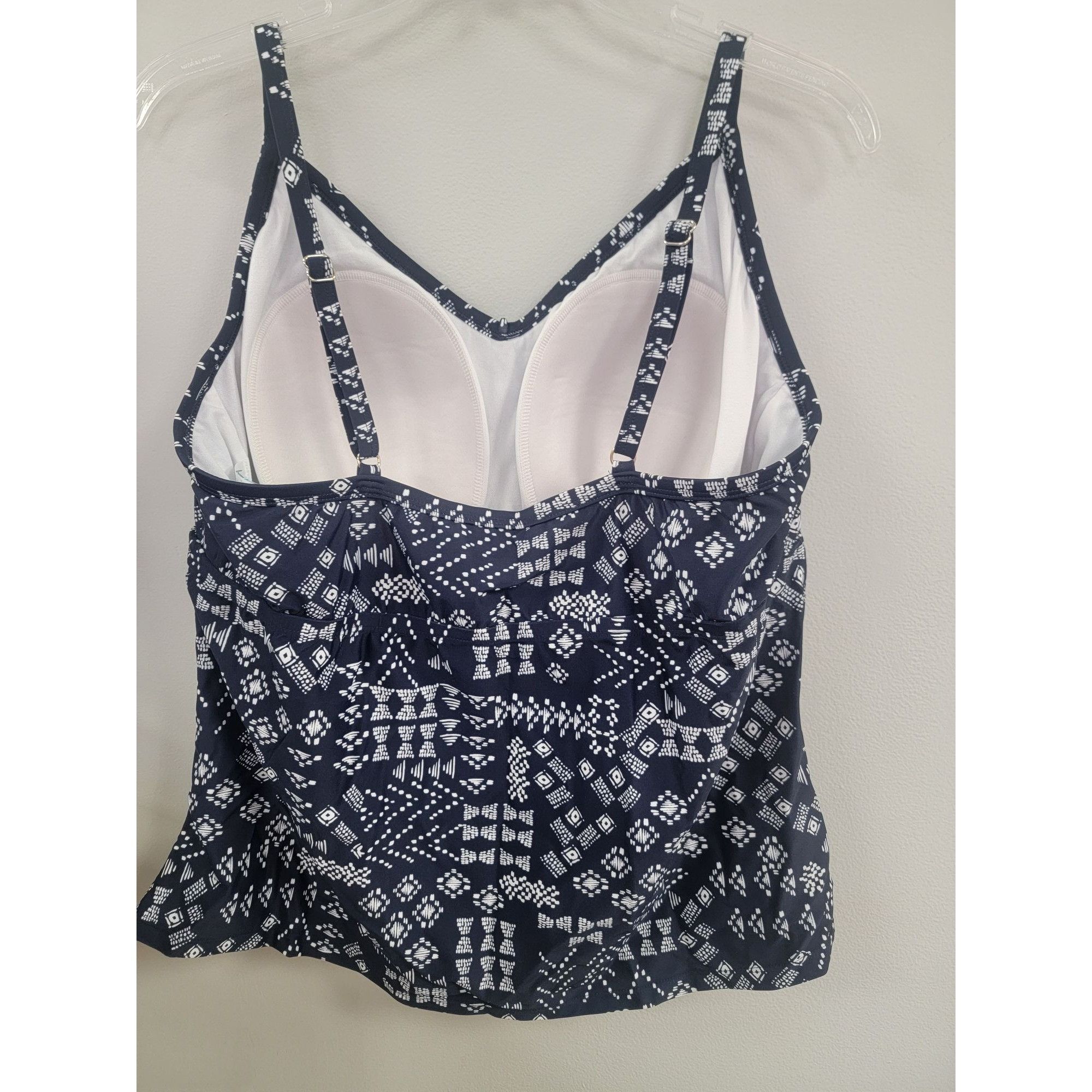 Other Plus Size Tankini Top With Adjustable Straps & Geometric Pri Size XXL / US 16-18 / IT 52-54 - 2 Thumbnail