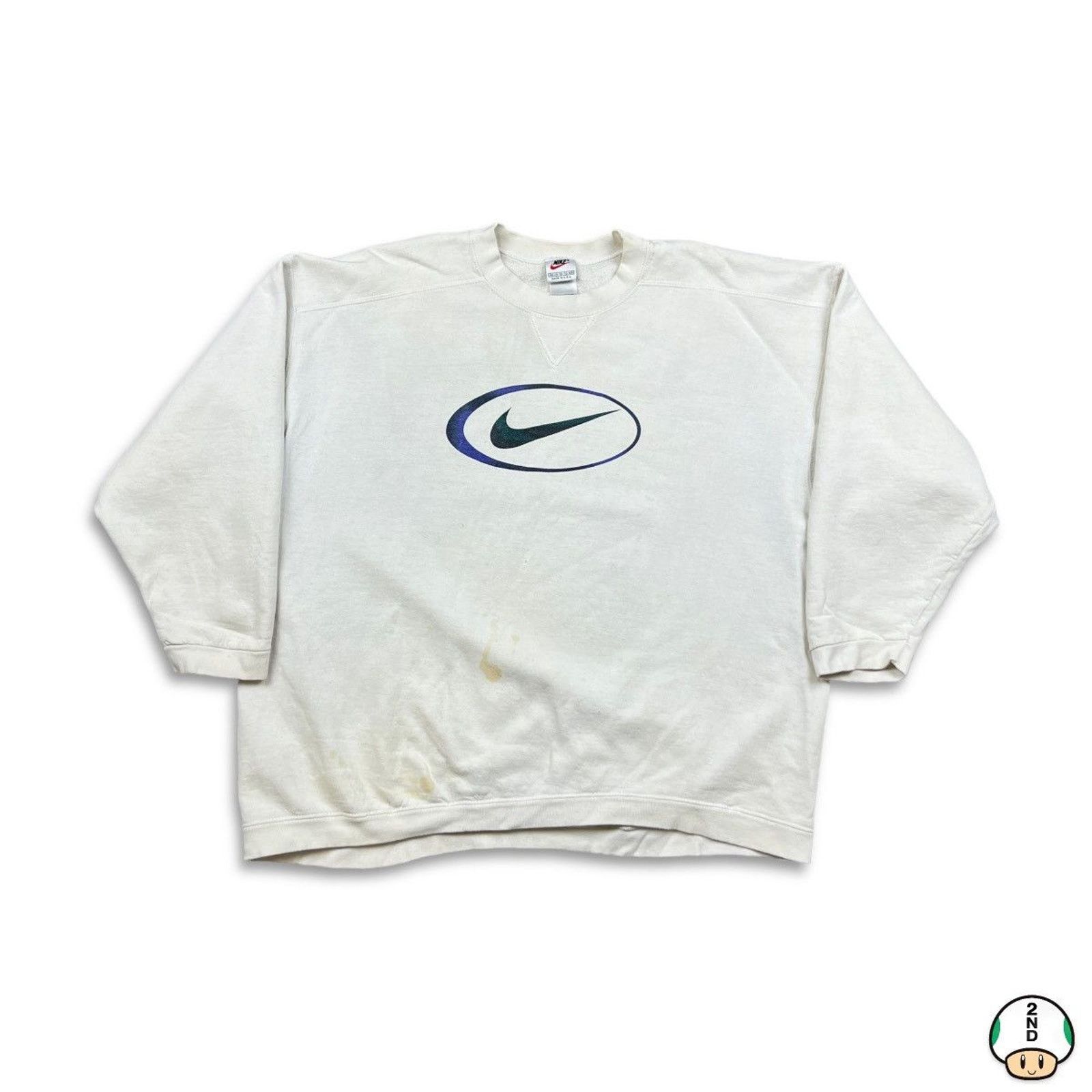 Nike × Vintage VTG Nike Sweatshirt Medium USA Center Swoosh 90s Pullover Size US M / EU 48-50 / 2 - 1 Thumbnail