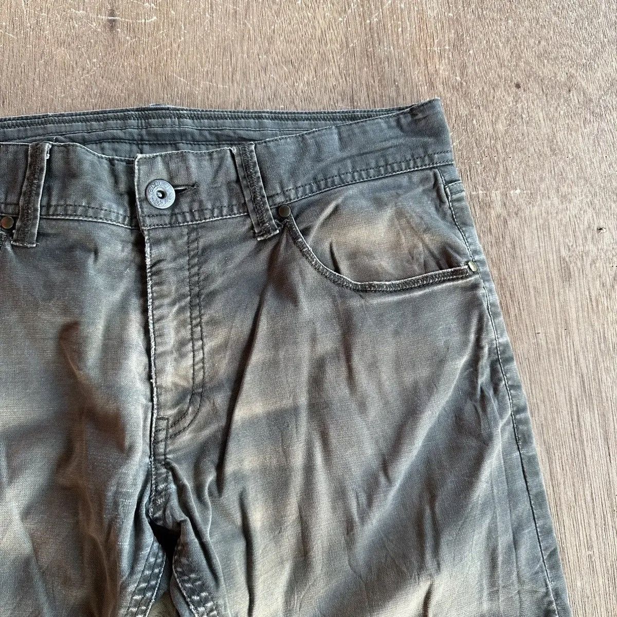 Global Work STEALS💥GLOBALWORK TROUSERS FADED MUDWASH MILITARY VTG PANTS Size US 33 - 3 Thumbnail