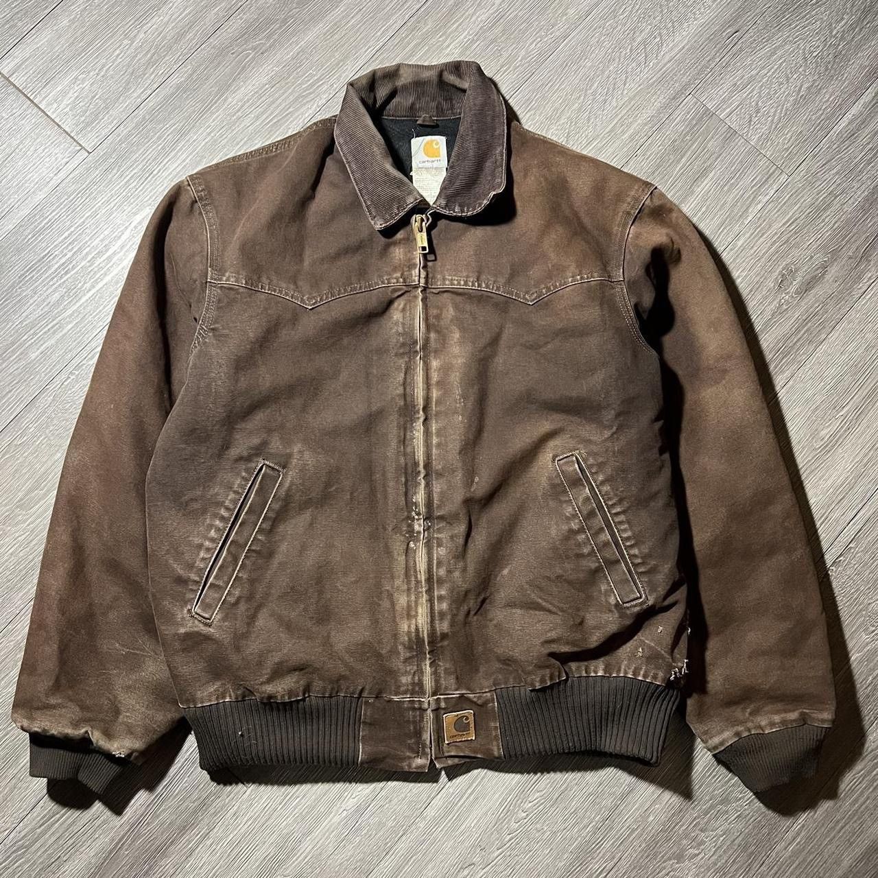 image of Large Regular Carhartt Santa Fe Jacket in Dark Brown, Men's