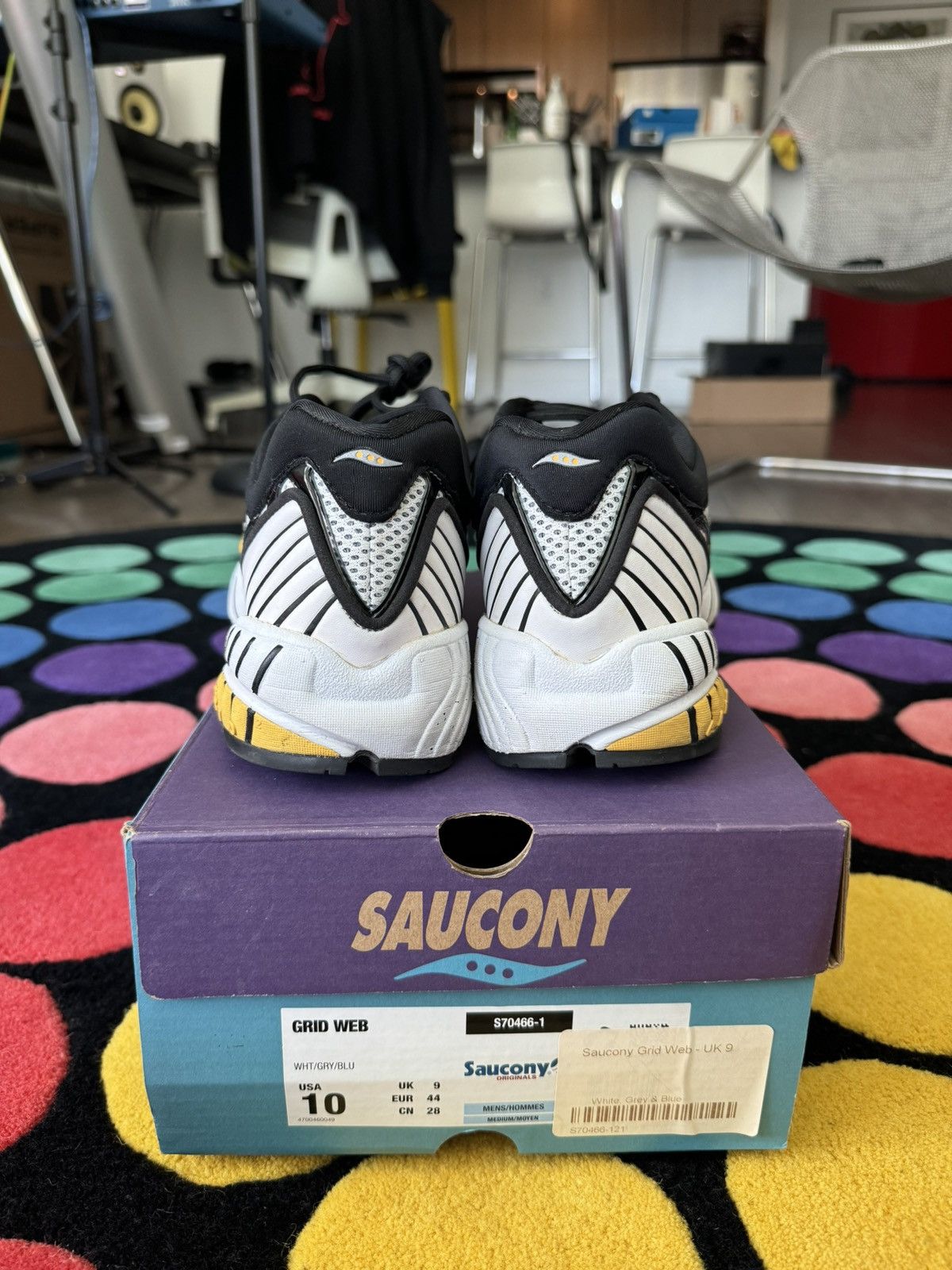 Saucony Grid Web white/gry/blue sz 10
