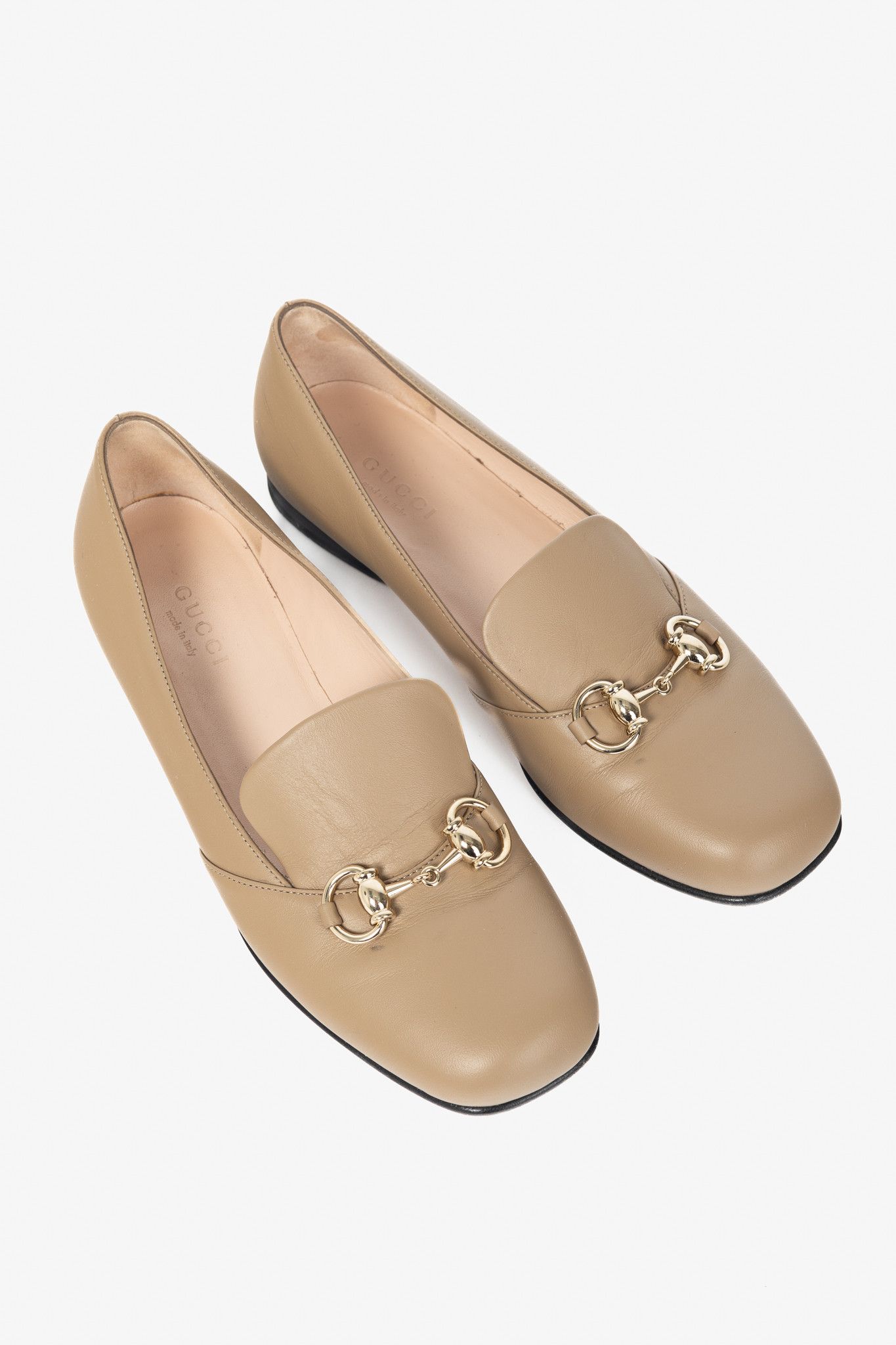 Gucci Gucci Beige Horsebit Leather Loafers Size US 5 / IT 35 - 1 Thumbnail