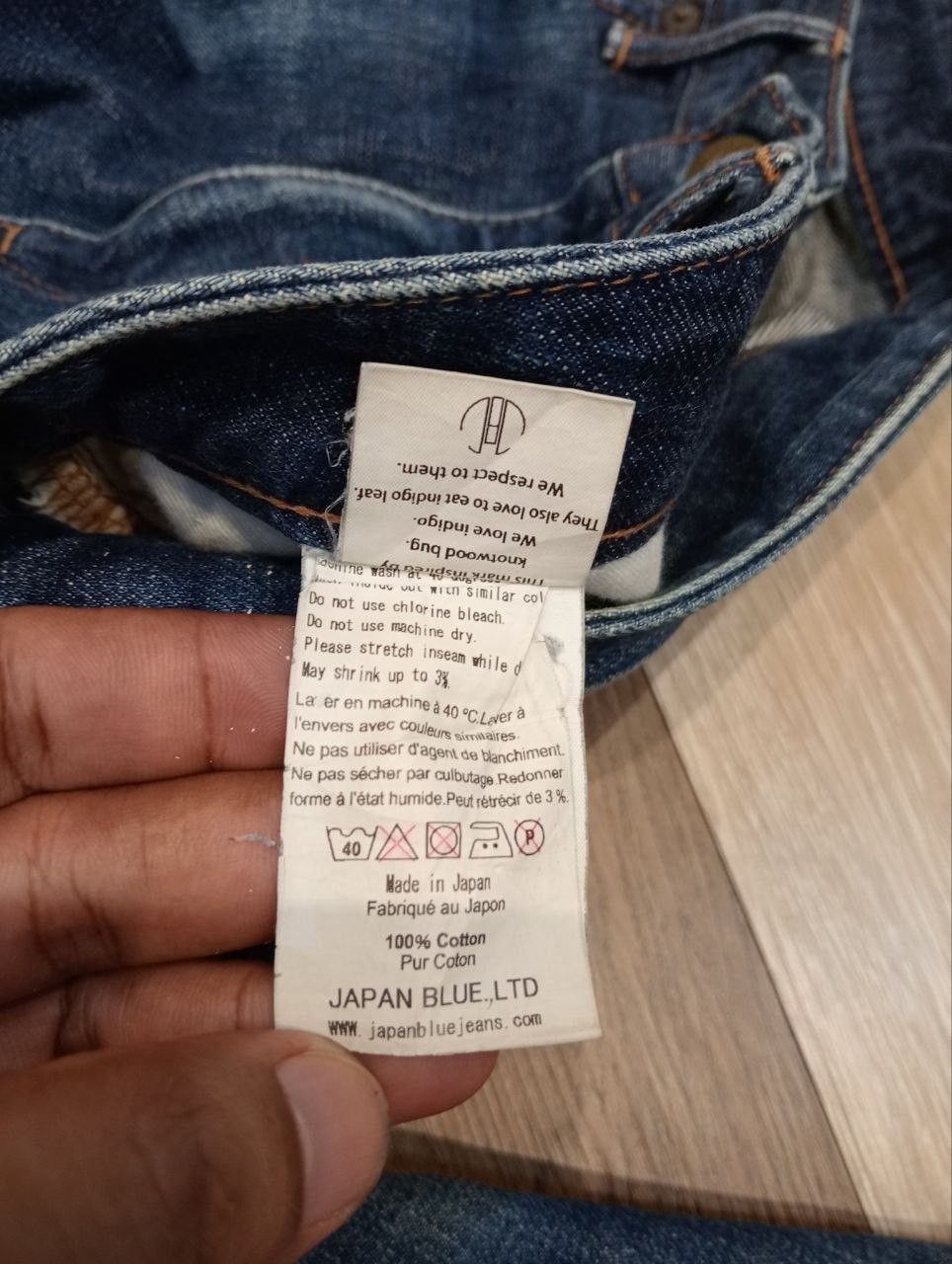 Japan Blue JAPAN BLUE DENIM BLUE SELVEDGE DISTRESSED PANTS Size US 34 / EU 50 - 10 Thumbnail