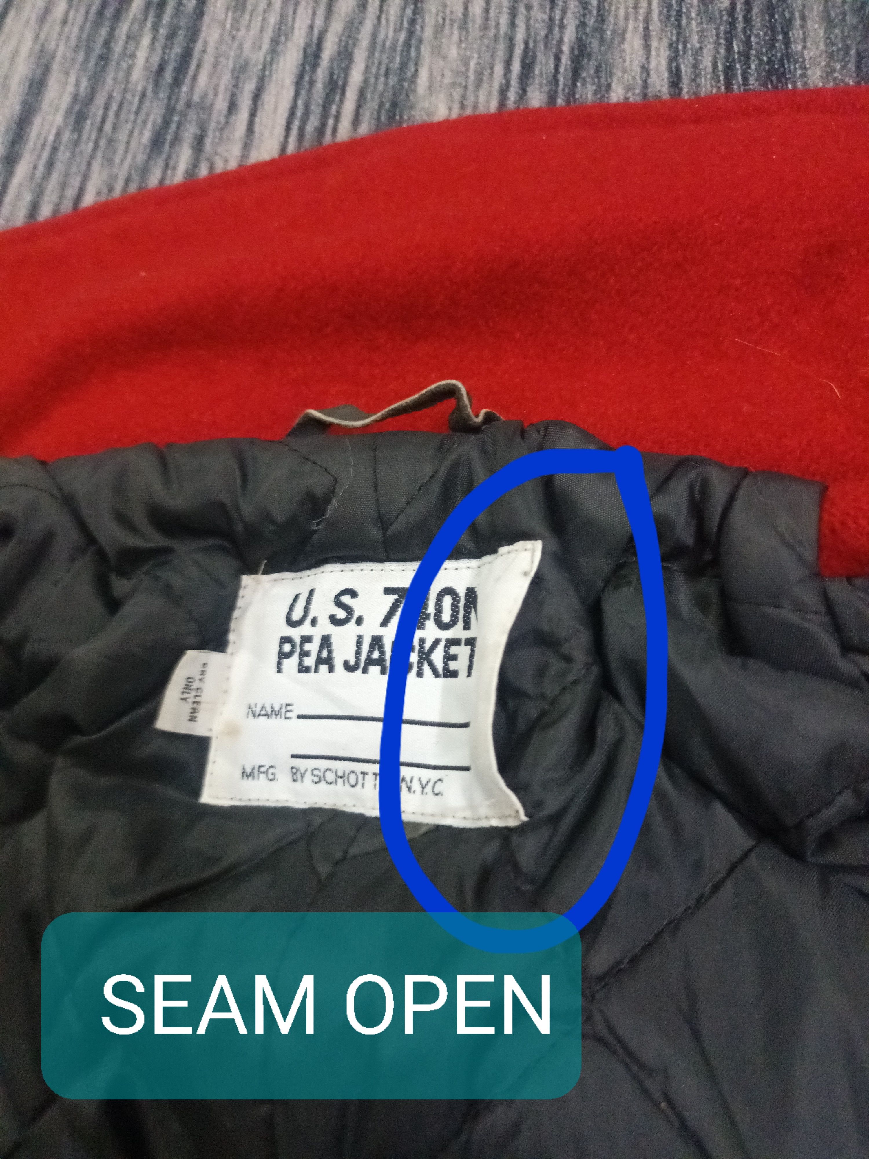 Schott 🔥 US 740N PEA JACKET 🔥 Size US M / EU 48-50 / 2 - 13 Thumbnail