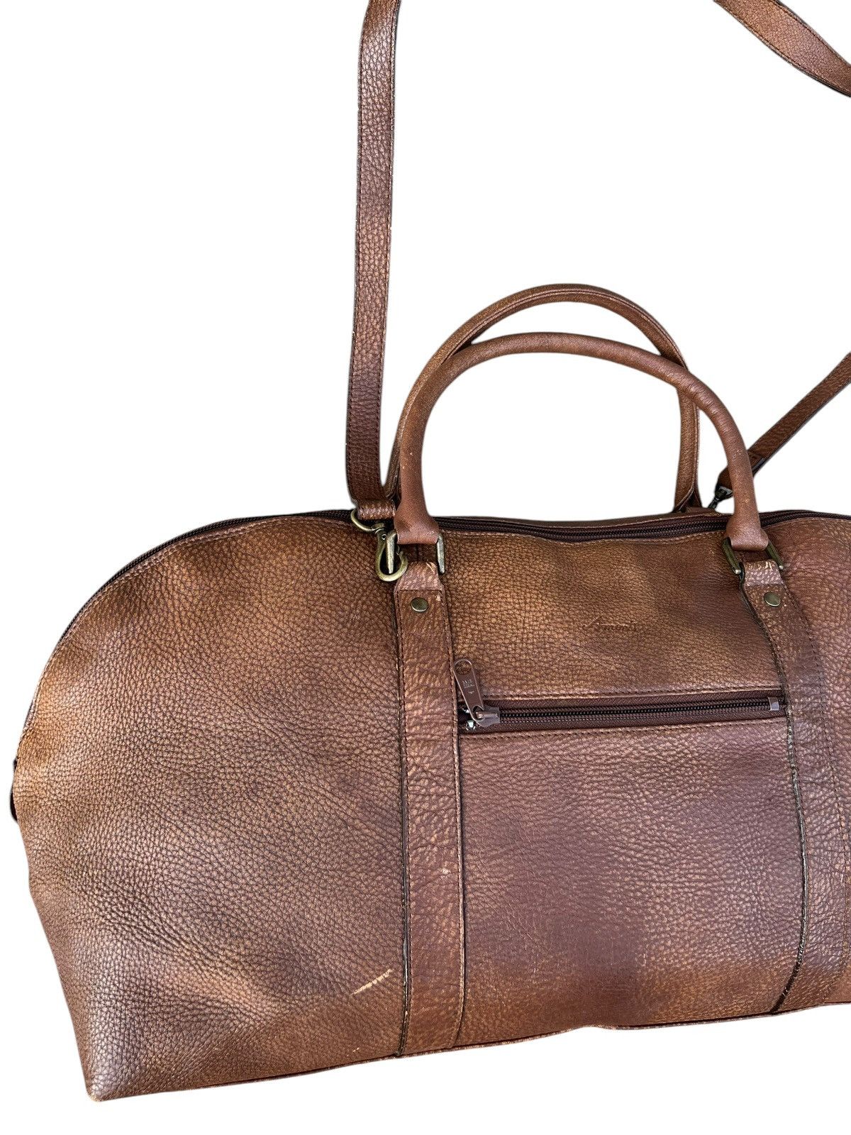 Leather AMONT Japan Patina Leather 2 Way Weekender Bag Size ONE SIZE - 8 Thumbnail