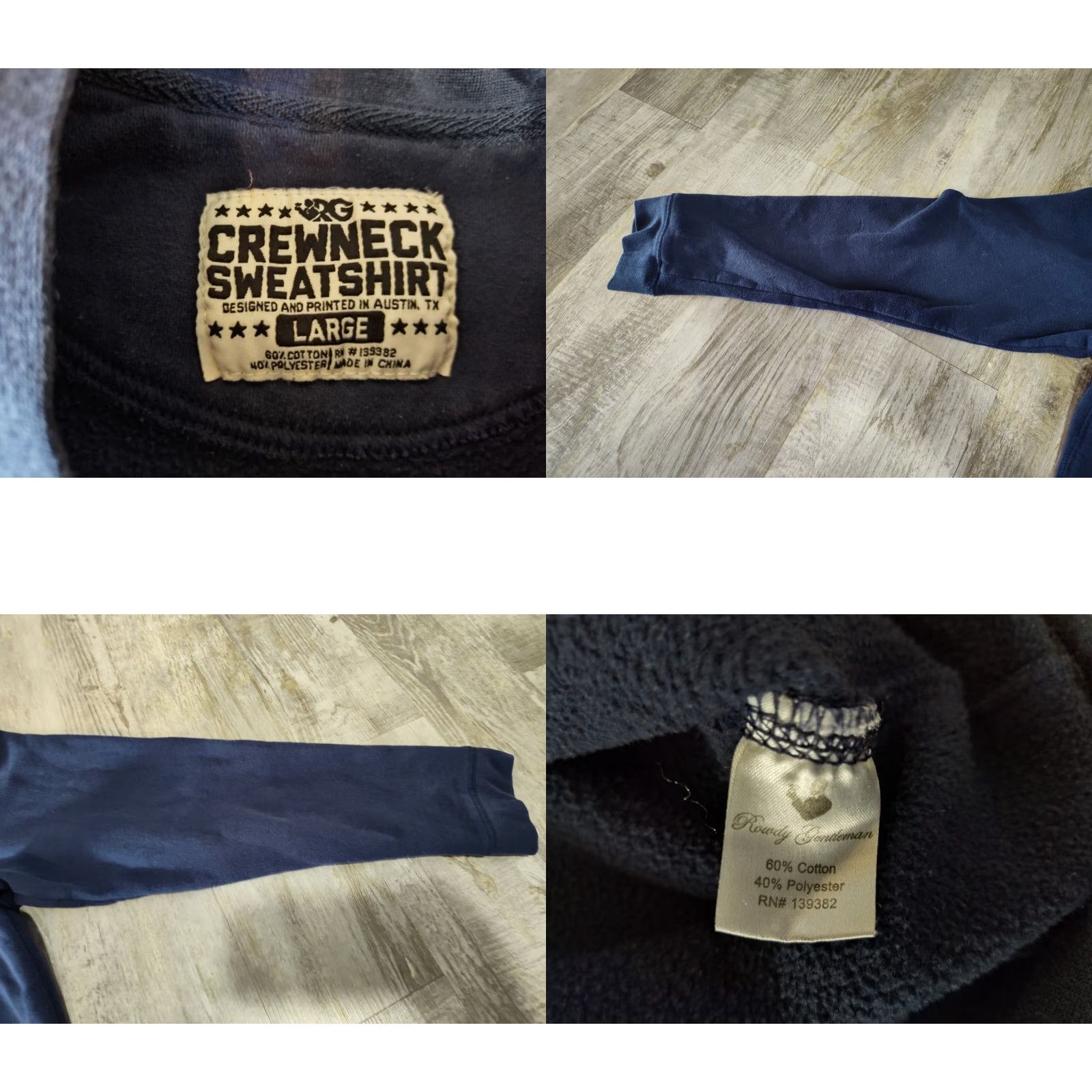 Vintage Rowdy Gentleman Sweatshirt Back To Back World War Champs USA L Blue Crew Neck Long Sleeve Graphic Print Pullover Mens Size Large Size US L / EU 52-54 / 3 - 8 Thumbnail