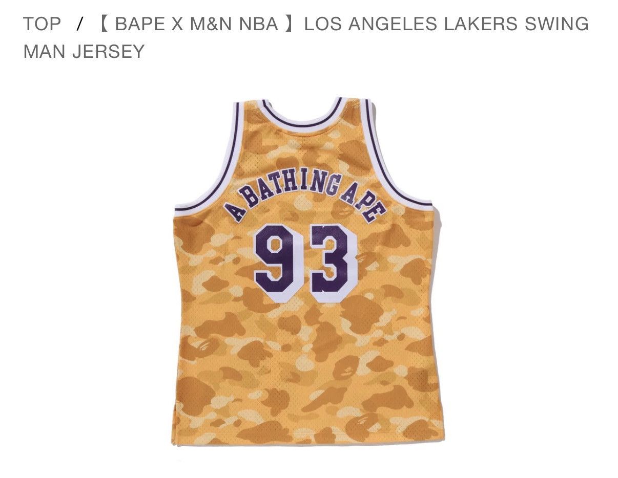 Bape × Mitchell & Ness × NBA [BAPE X M&N NBA) LOS ANGELES LAKERS SWINGMAN JERSEY Size US XXL / EU 58 / 5 - 2 Thumbnail