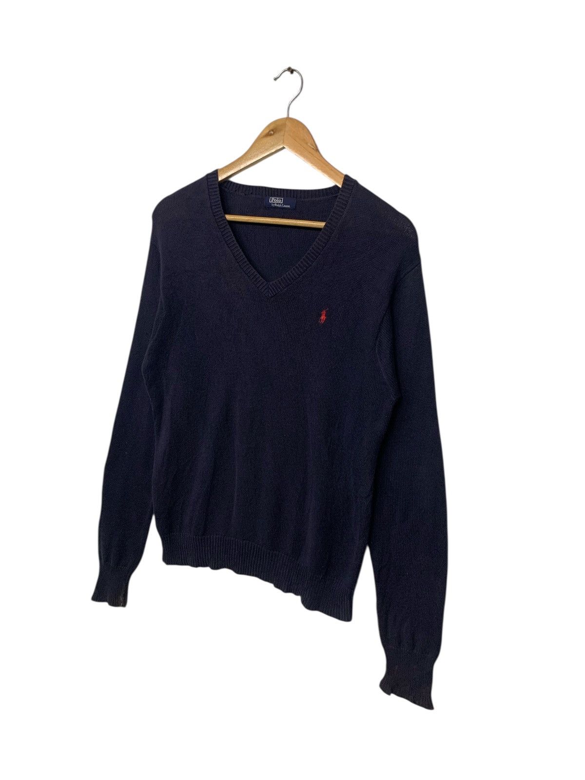 Polo Ralph Lauren Vintage 90's Polo Ralph Lauren V-Neck Small logo Knitwear Size M / US 6-8 / IT 42-44 - 2 Thumbnail