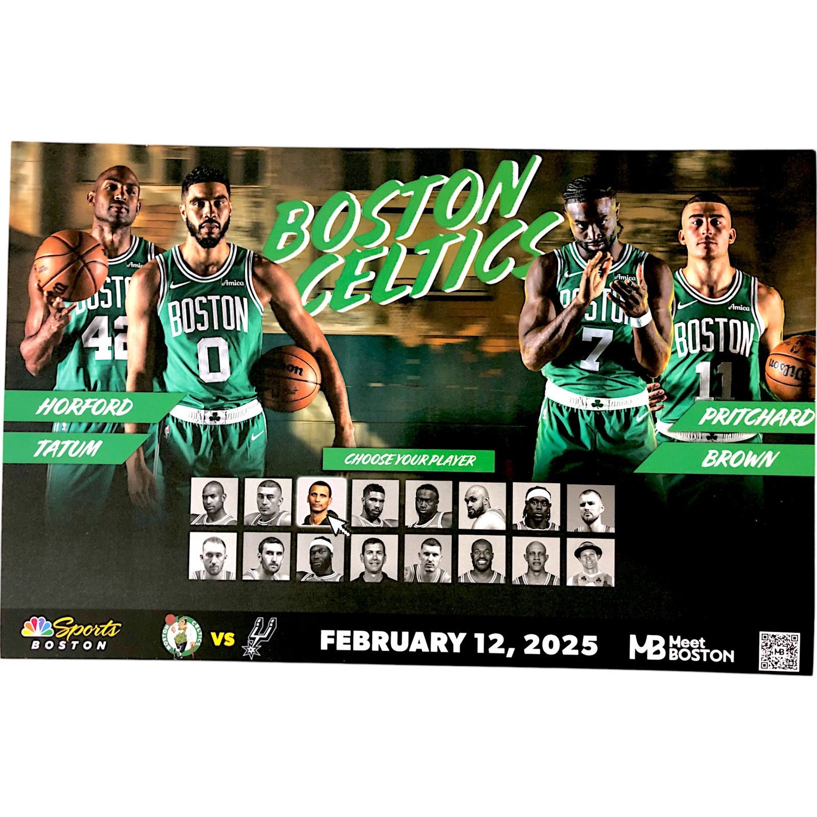 NBA Boston Celtics v San Antonio Spurs Authentic Fan Poster Size ONE SIZE - 1 Thumbnail
