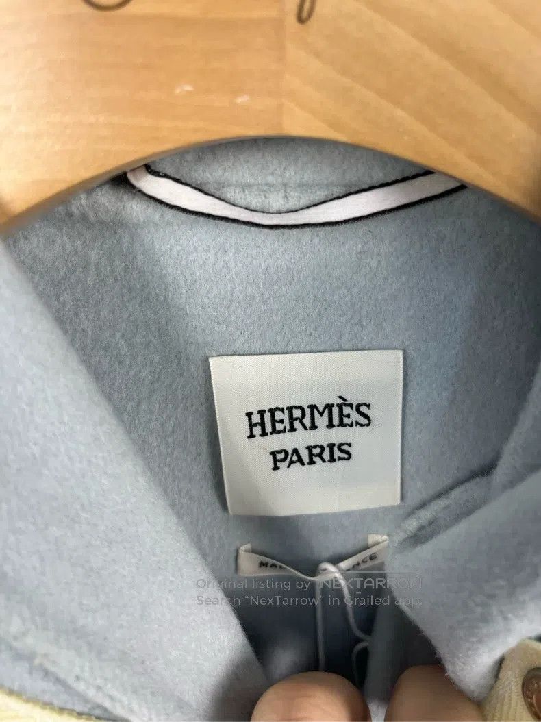 Hermes Hermes Blue Hooded Long Sleeve Wool Coat Size XS / US 0-2 / IT 36-38 - 3 Thumbnail