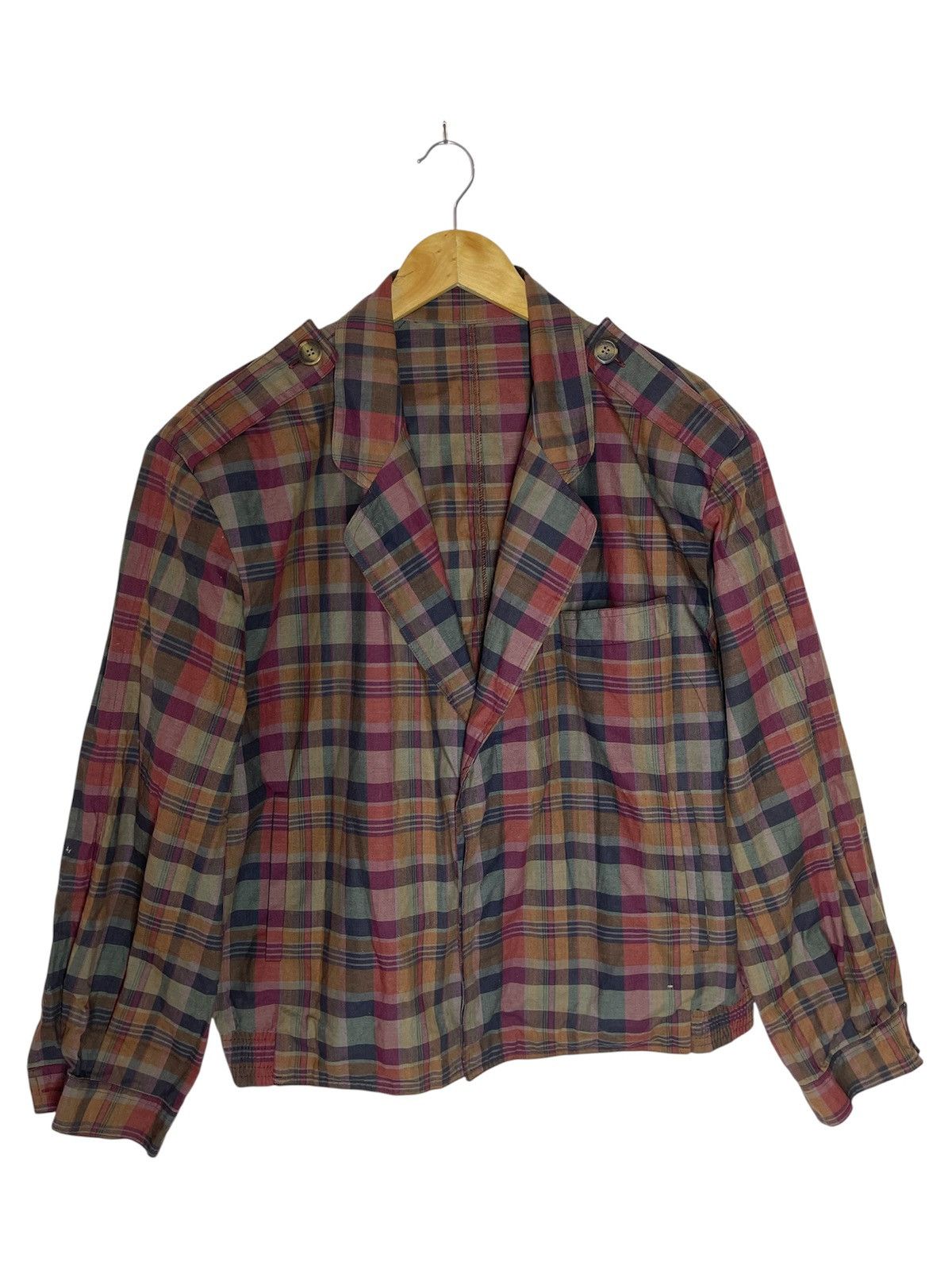 Lanvin Vintage LANVIN Paris Light Tartan Jacket Made in France Size US L / EU 52-54 / 3 - 1 Thumbnail