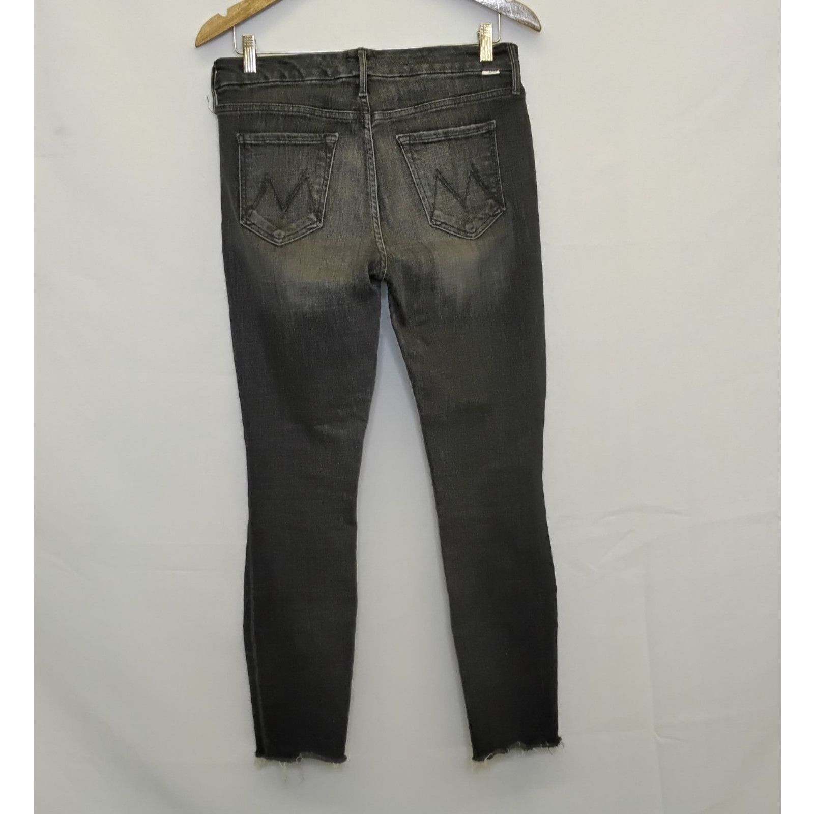 MOTHER Mother The Looker Ankle Fray Jeans Women's 29x27 Black Size 29" - 3 Thumbnail