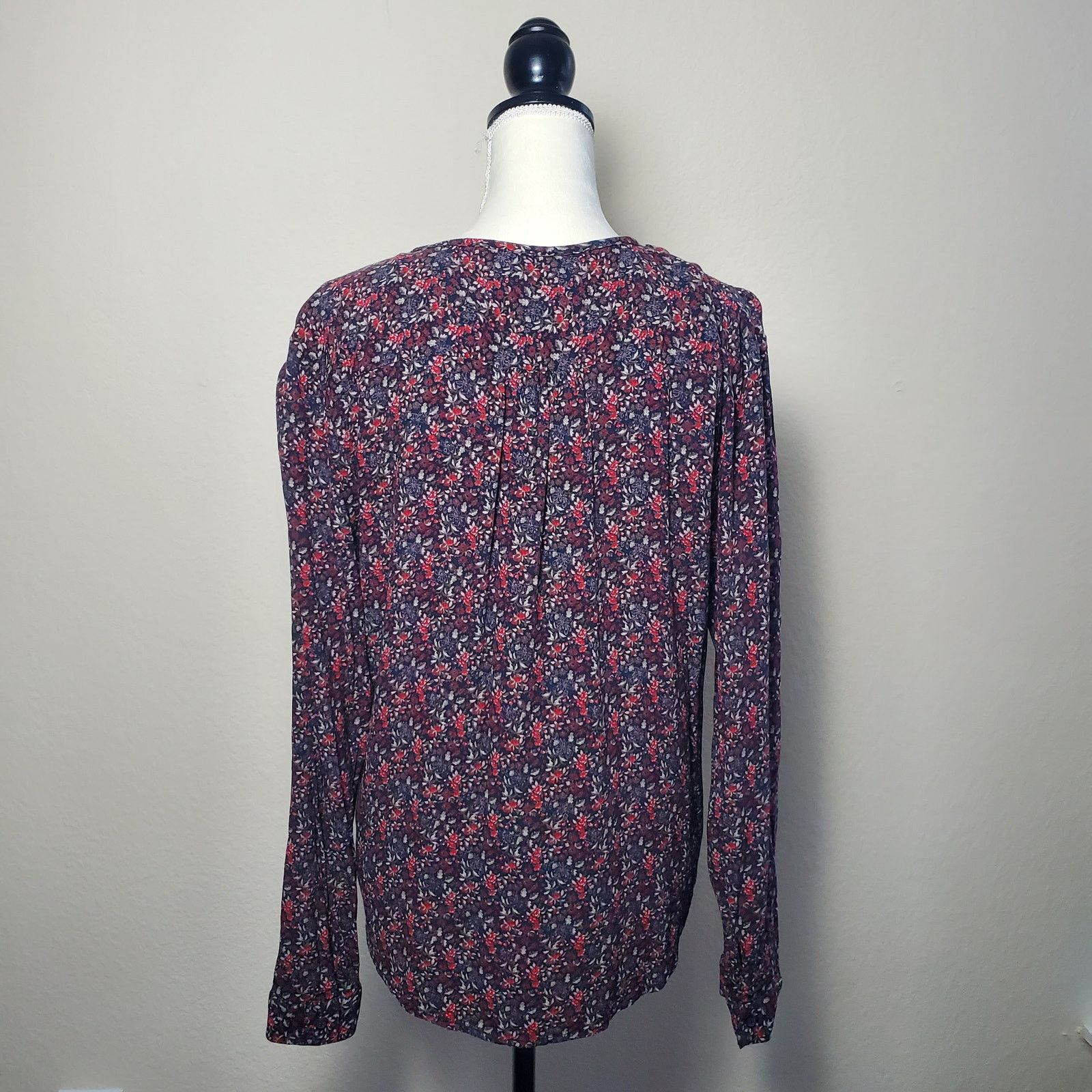 J.Crew Treasure & Bond Black Floral Blouse Medium Size M / US 6-8 / IT 42-44 - 3 Thumbnail