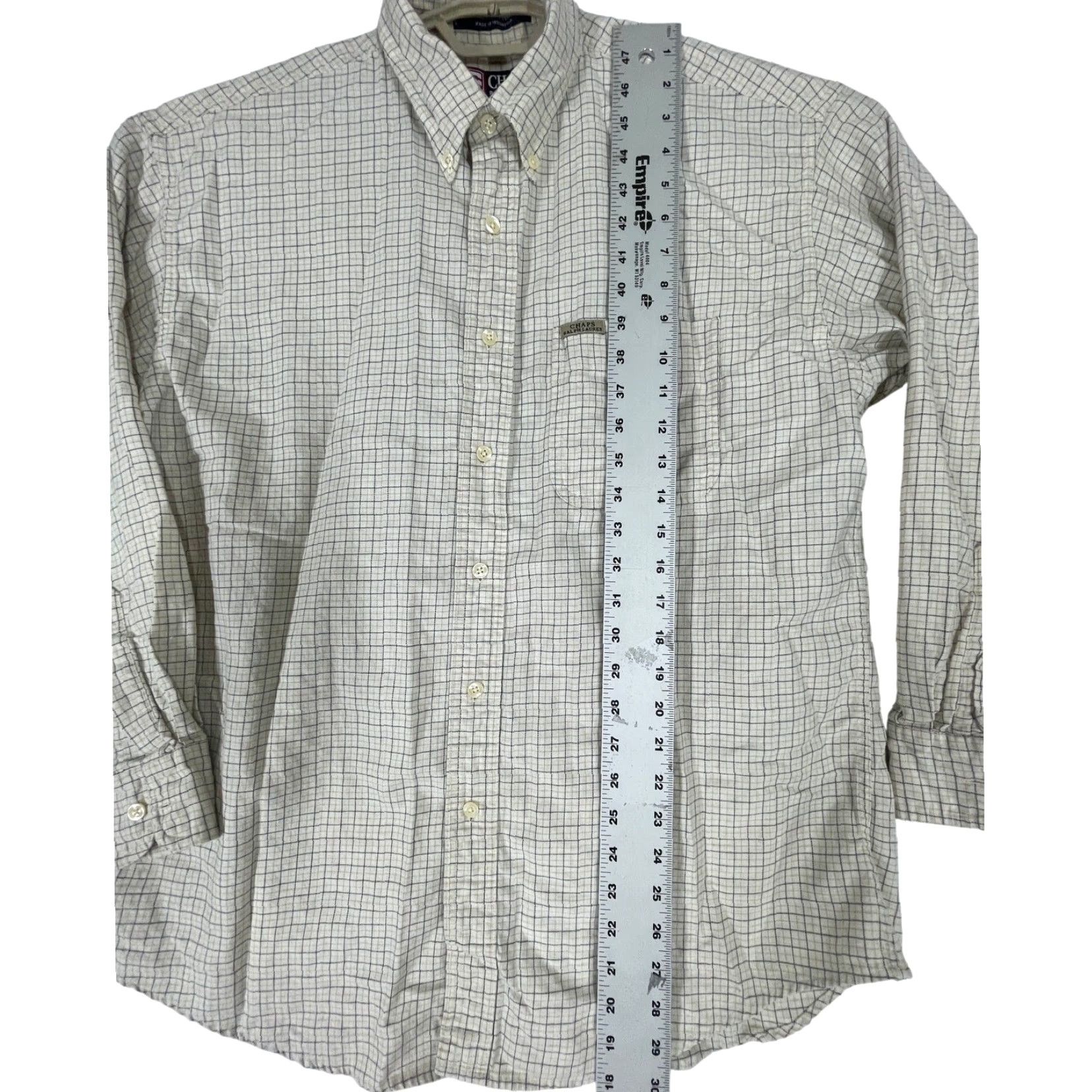 Chaps VINTAGE Chaps Ralph Lauren Men L Plaid Shirt Beige Blue 90s Cotton Button-Down Shirt Mens L Regular Cotton Plaid 90s Preppy Vintage Size US L / EU 52-54 / 3 - 4 Thumbnail