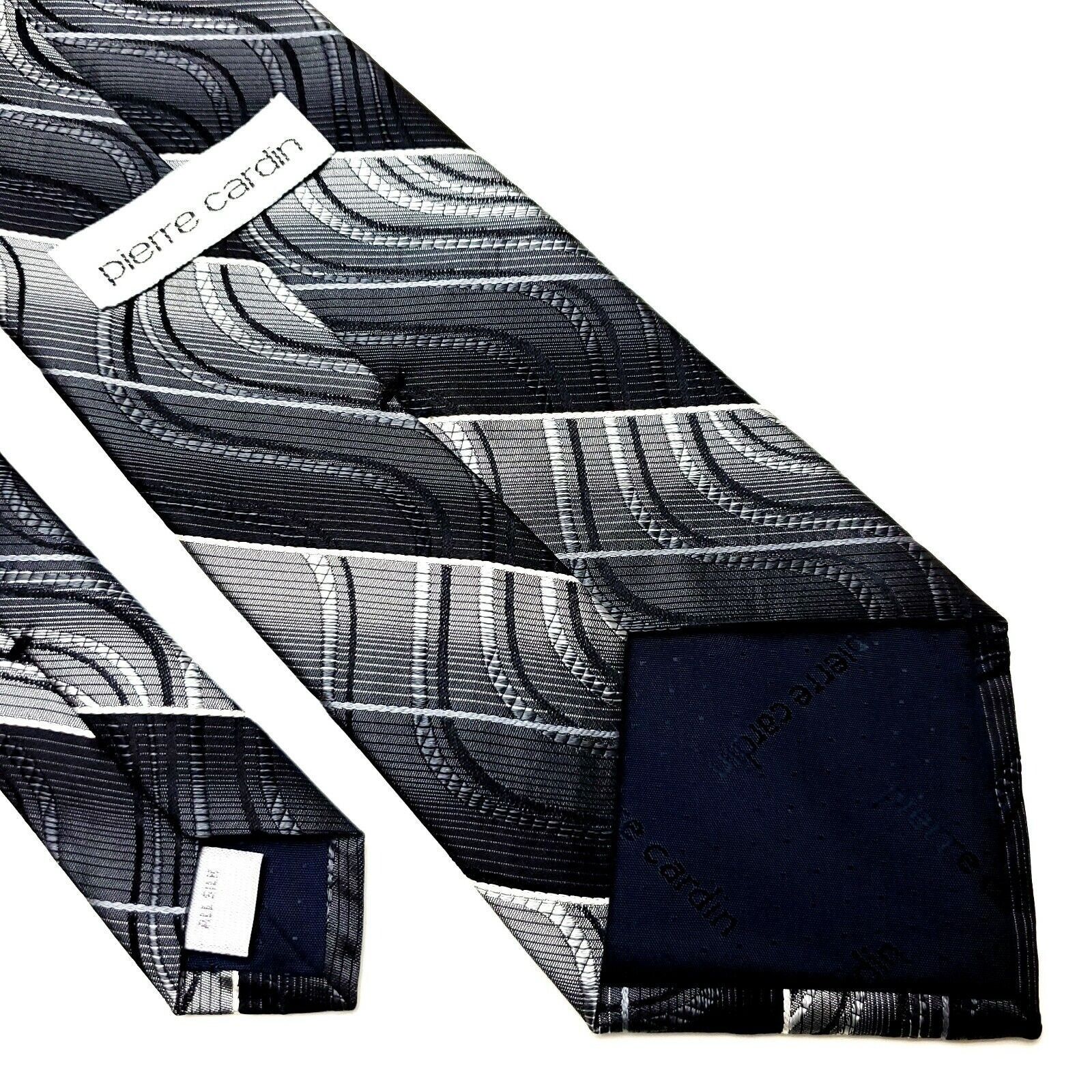 Pierre Cardin Pierre Cardin Silk Tie Woven Gray Abstract Wide Size ONE SIZE - 5 Thumbnail