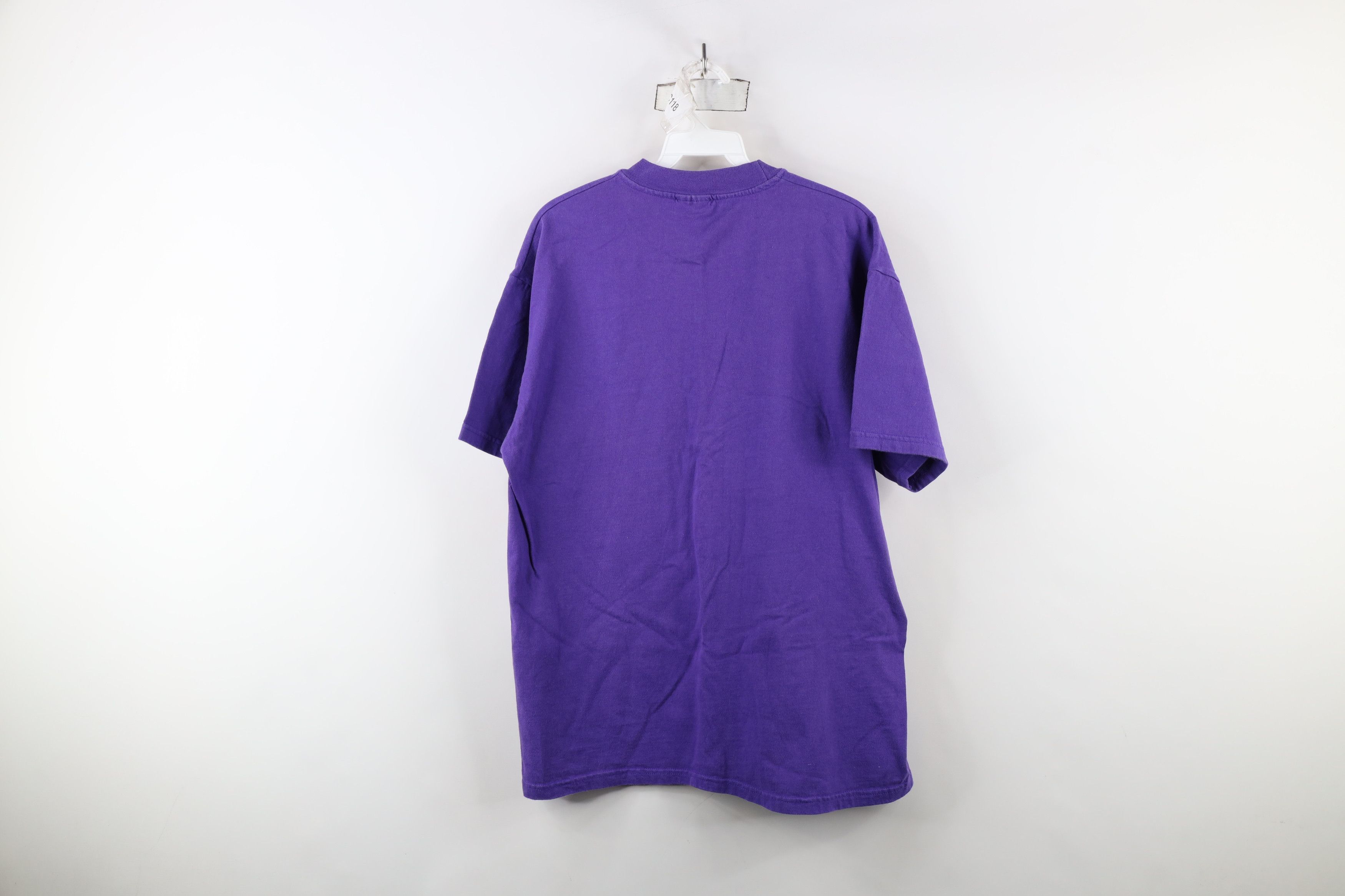 Hanes × Vintage Vintage 90s Hanes Beefy Short Sleeve T-Shirt Purple Cotton Size US L / EU 52-54 / 3 - 10 Thumbnail