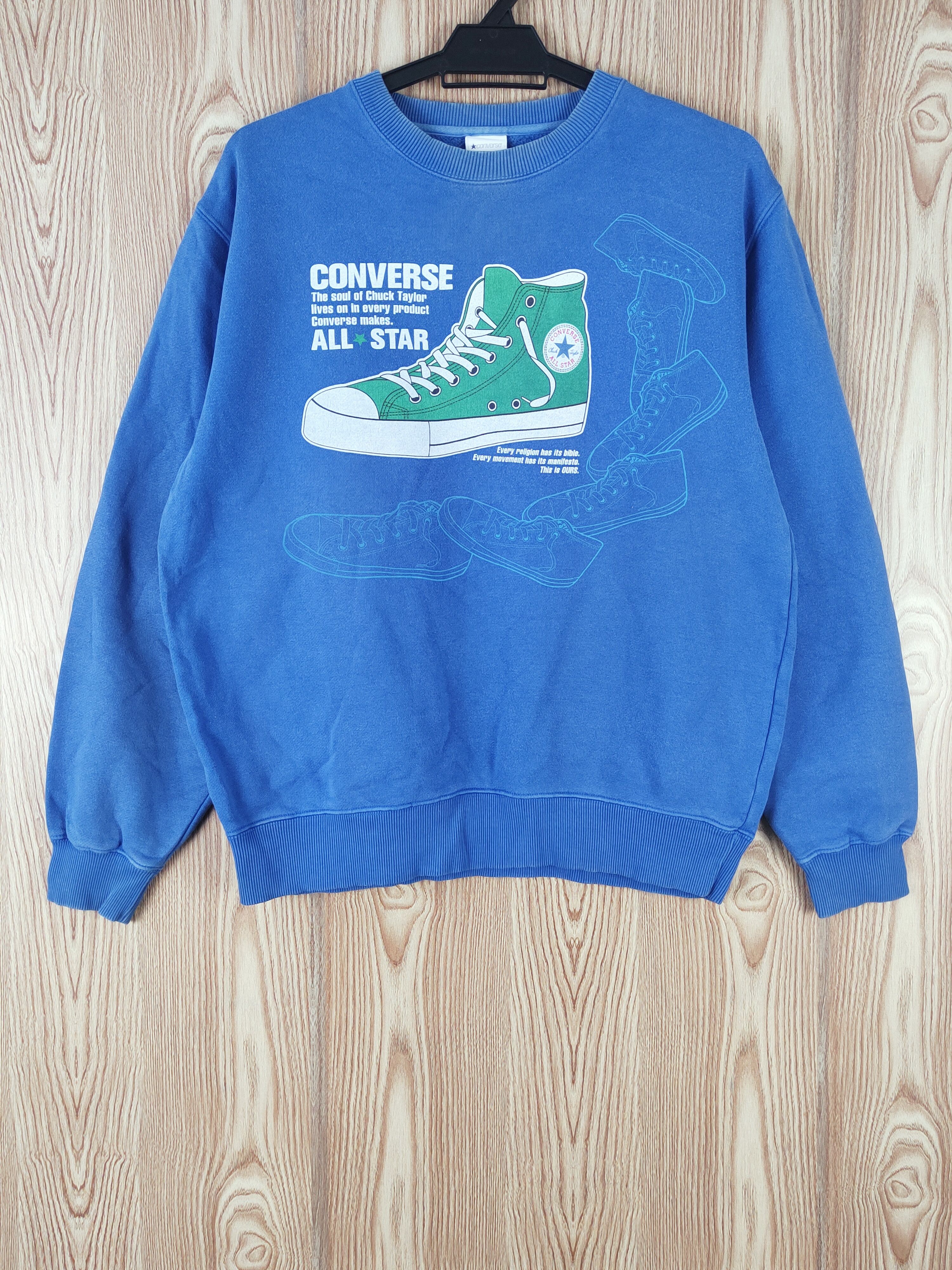 Converse Converse shoe vintage Blue Sweatshirts #W180 Size US L / EU 52-54 / 3 - 1 Thumbnail
