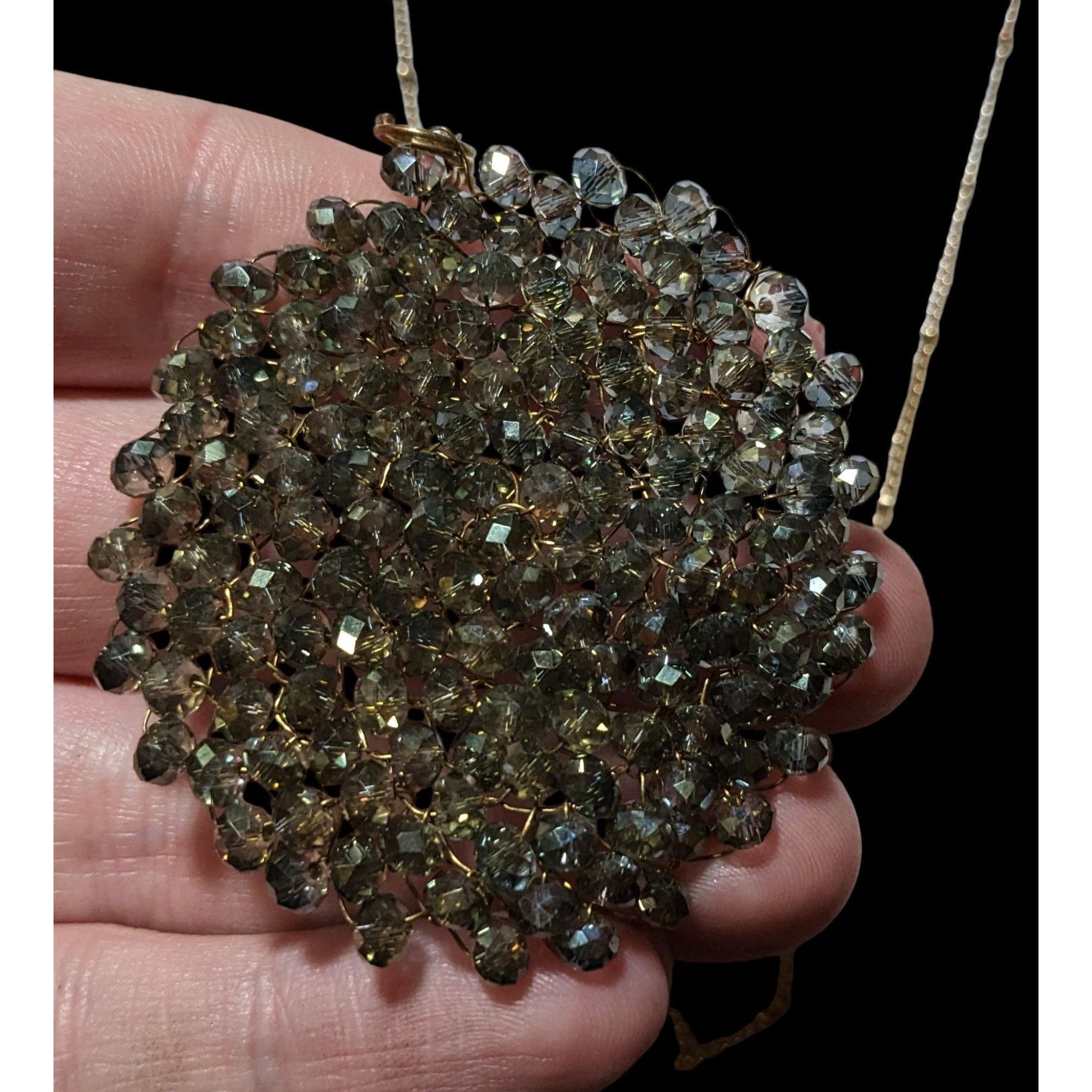 Other Handmade Wire Beaded Sparkly Glass Pendant Necklace Size ONE SIZE - 2 Thumbnail