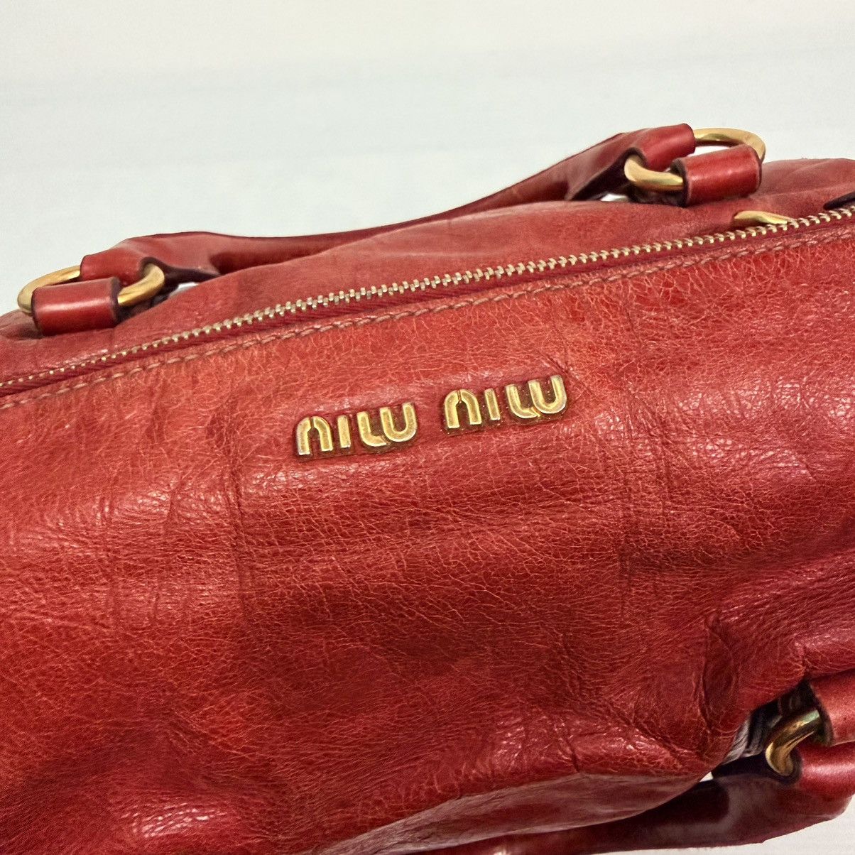 Miu Miu Miu Miu Red Leather Vitello Lux Bow Handbag Size ONE SIZE - 7 Thumbnail