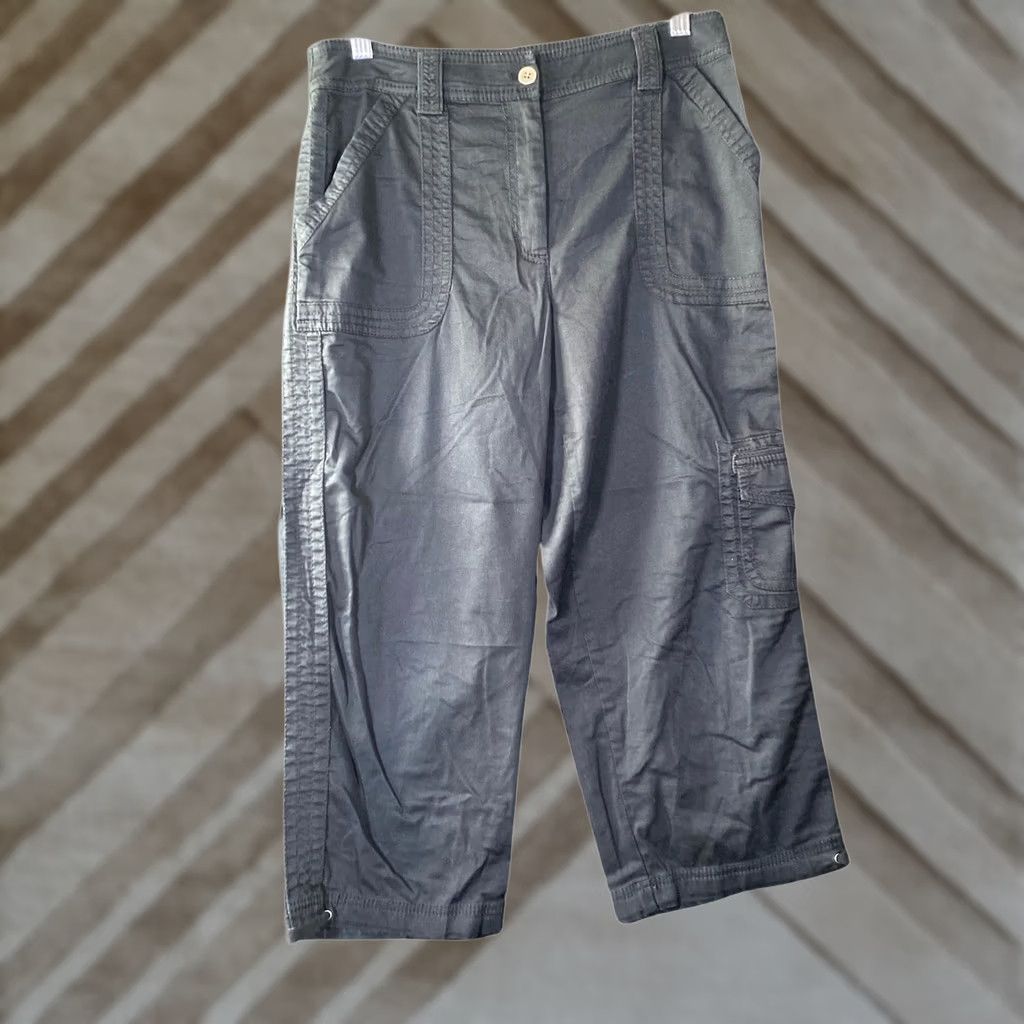 Vintage Chicos Womens Pants Black Cargo Crop Capris Techwear Utility Stretch M Size 32" / US 10 / IT 46 - 1 Thumbnail
