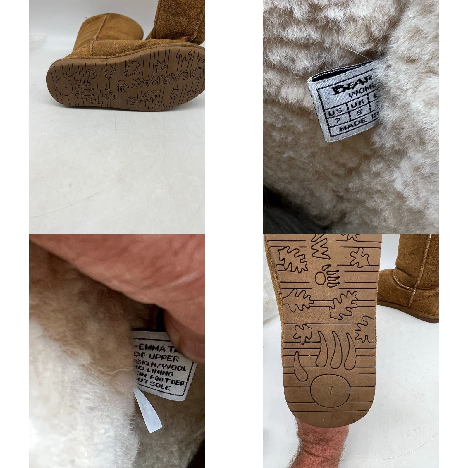 Vintage Bearpaw Emma Boots Womens Sz 7 Winter Flat Tan Brown Sheepskin Wool Suede Boots Size US 7 / IT 37 - 8 Thumbnail