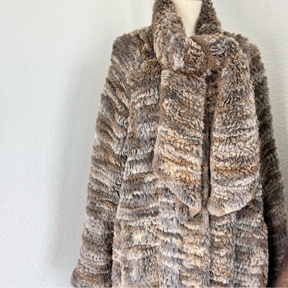 Vintage Cassin New York Rabbit Ribbon Fur Coat Scarf Wrap Midi Pocke Size L / US 10 / IT 46 - 11 Thumbnail