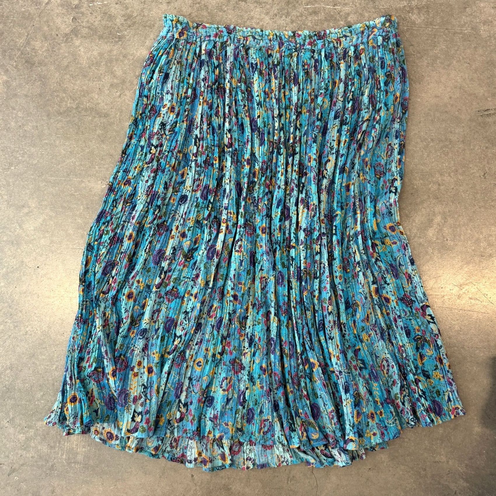 Vintage VINTAGE Y2K Cottagecore Fairy Floral Blue Wimsical Metallic Tier Midi Skirt L Skirt Women Reg Flare Midi Blue Womens L Size 36" / US 14 / IT 50 - 2 Thumbnail