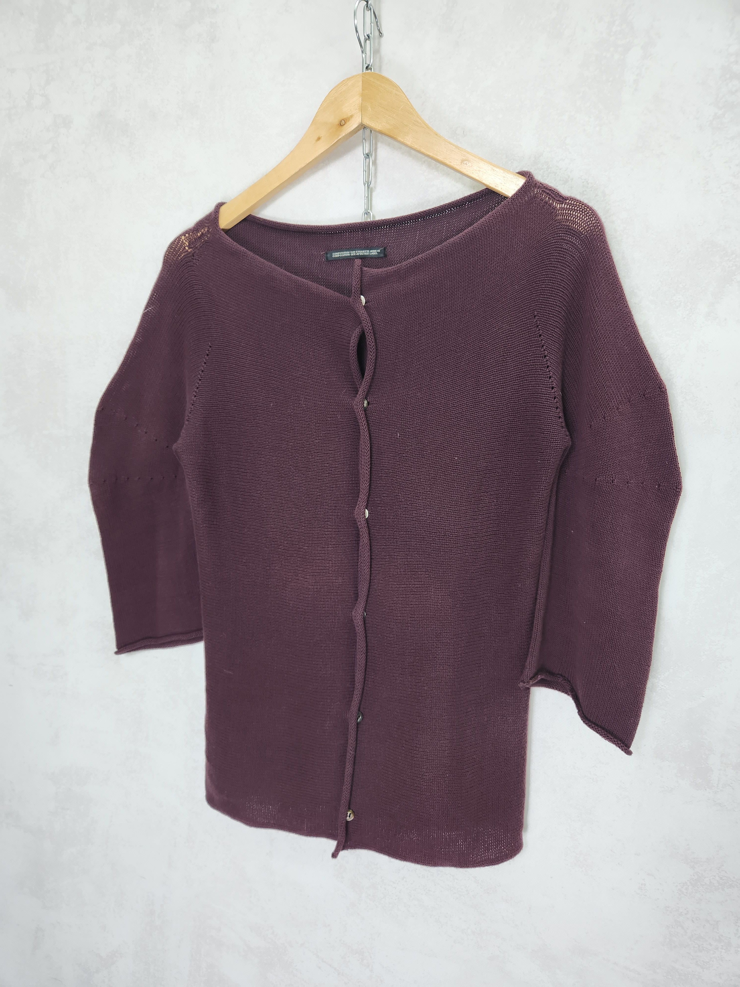 Yohji Yamamoto Y's Yohji Yamamoto raglan sleeve cardigan purple japan Size M / US 6-8 / IT 42-44 - 2 Thumbnail