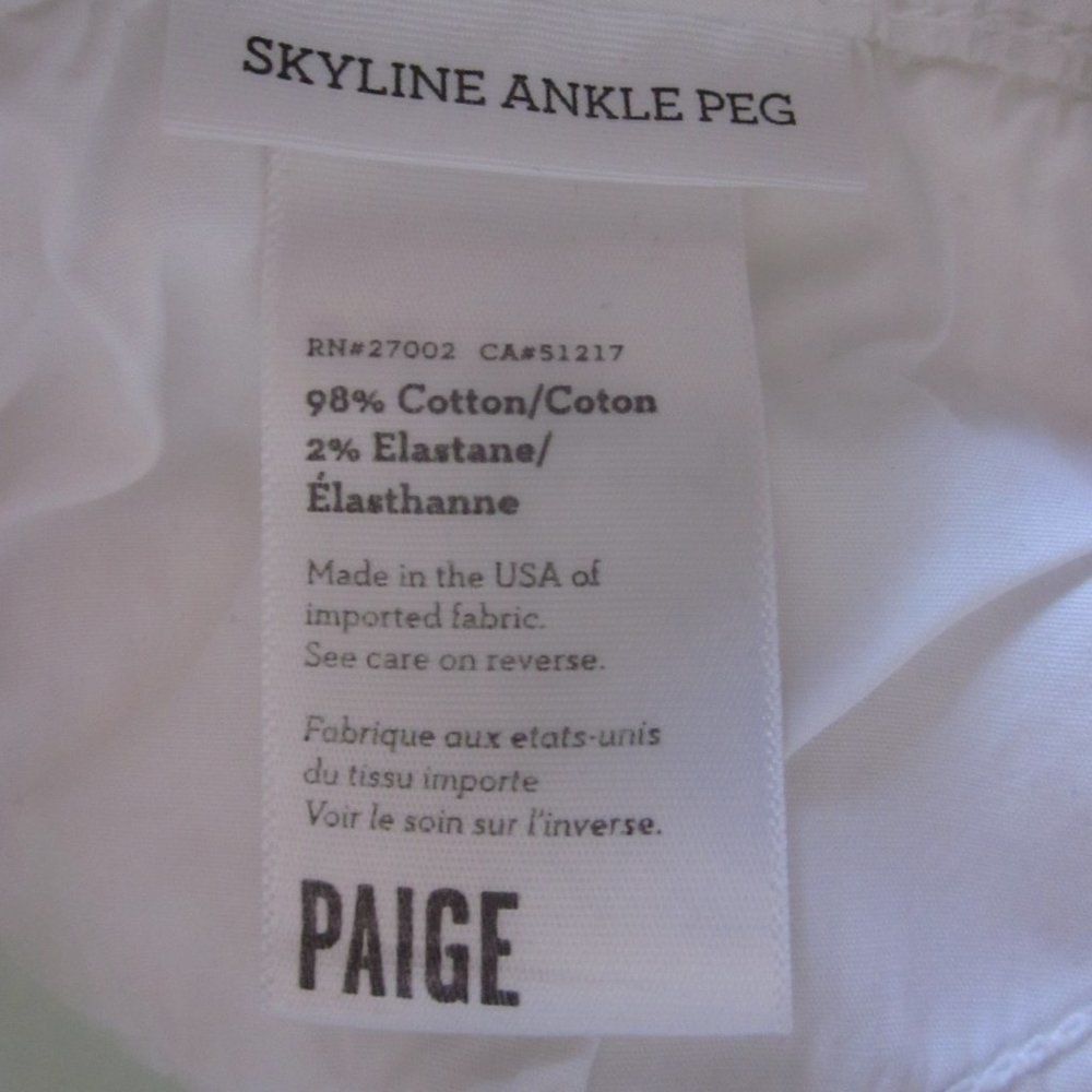 Paige Paige White Jeans Skyline Ankle Peg Size 32 Size 32" / US 10 / IT 46 - 6 Thumbnail
