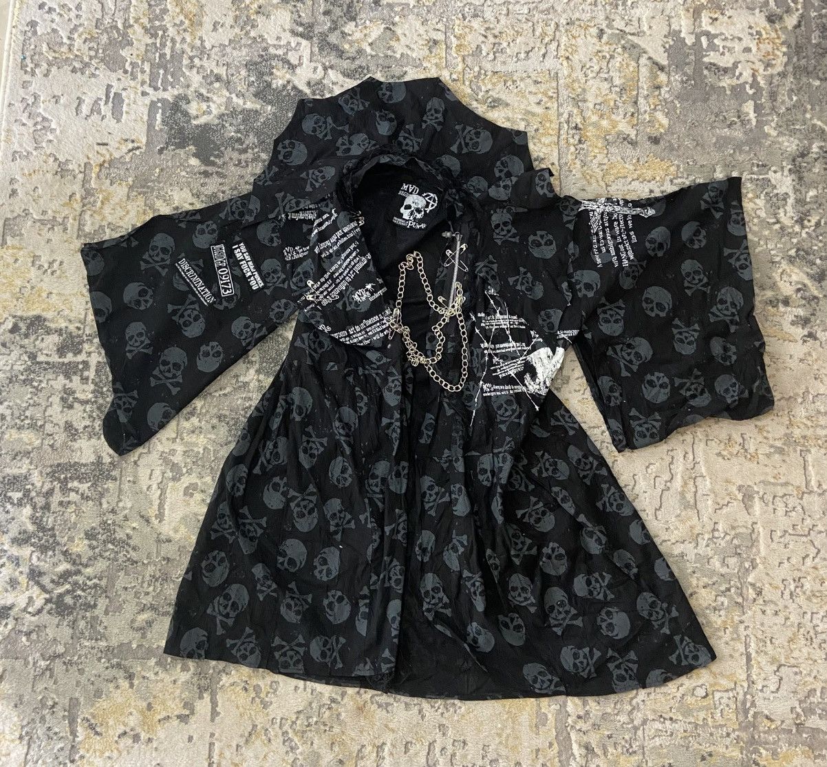Japanese Brand MAD PUNK Avant-Garde Punk Gothic Long Coat Size ONE SIZE - 2 Thumbnail