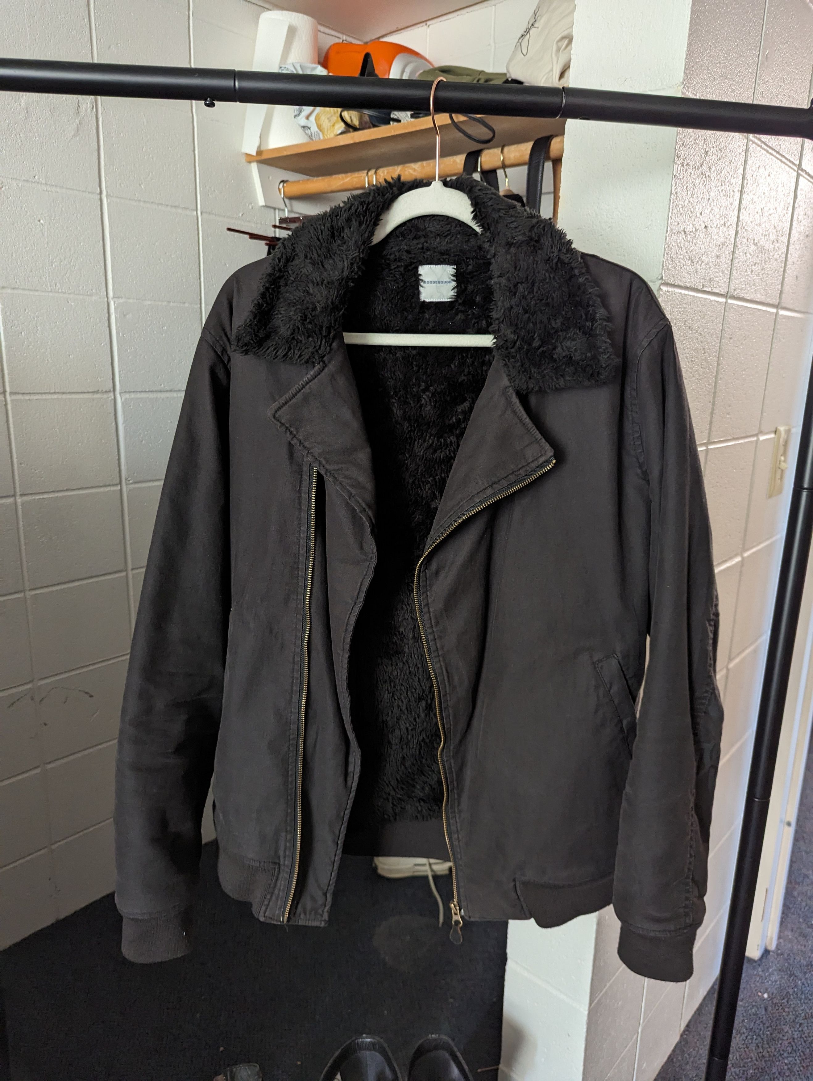 image of Fragment Design x Goodenough Vintage Goodenough Fur Biker Jacket Size 2 in Brown, Men's